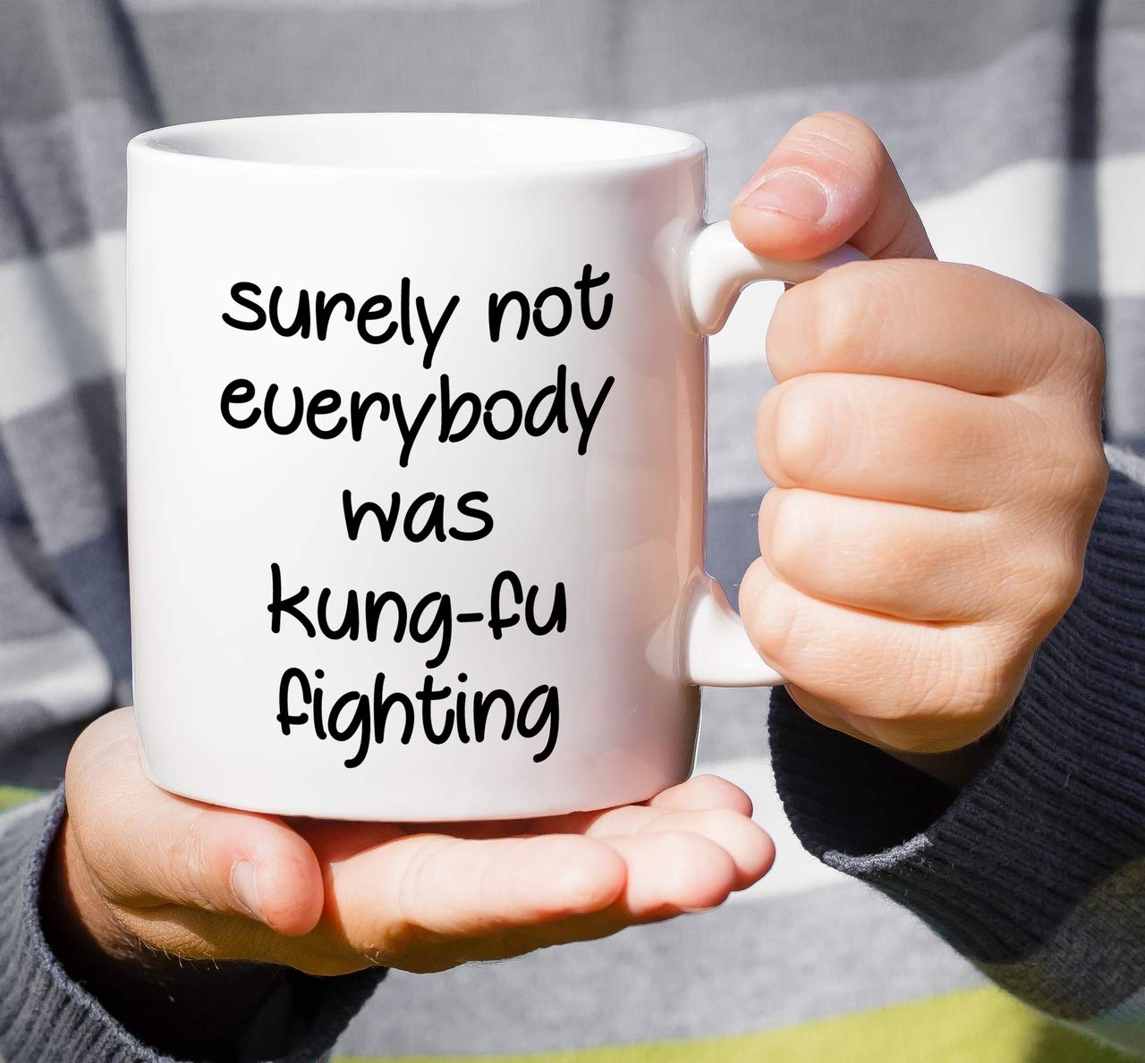 Retreez 11oz Funny Kung-Fu Fighting Sarcastic Coffee Mug - Ceramic Cup with Humorous Quote - Perfect Gift for Friends, Coworkers, Birthday (Him/Her) - Great for Office, Home & Gag Gifts