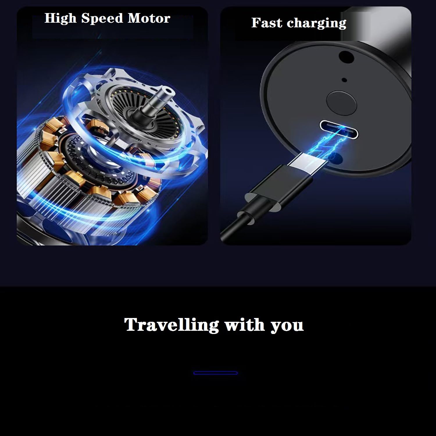 2025 Newest Unisex Mini Portable Electric Shaver for Men & Women - USB Charging, Waterproof Hair Removal Device for Travel, Gym & Daily Grooming (Blue)