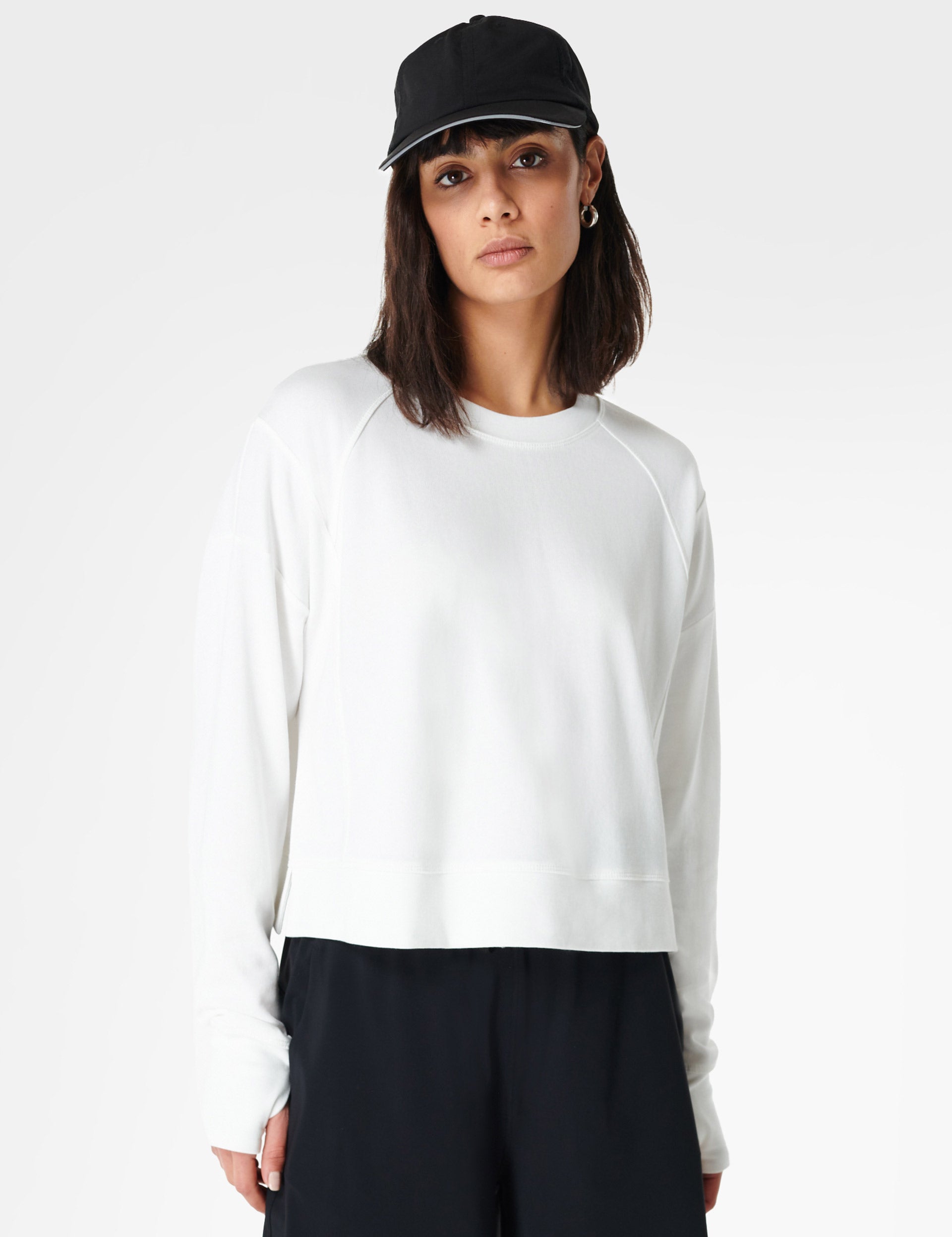 After Class Crop Sweatshirt - Lily White | Trendy Casual Pullover for Women | Perfect for School, Gym & Streetwear Fashion