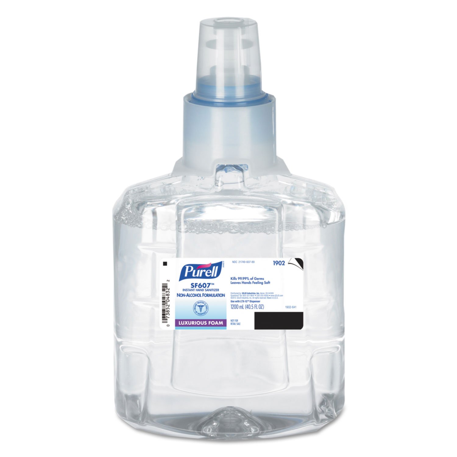 SF607 Instant Foam Hand Sanitizer Refill - 1200mL (40oz) Alcohol-Based, Fragrance-Free, 2-Pack Bulk Supply - Ideal for Offices, Schools, Hospitals & Public Spaces