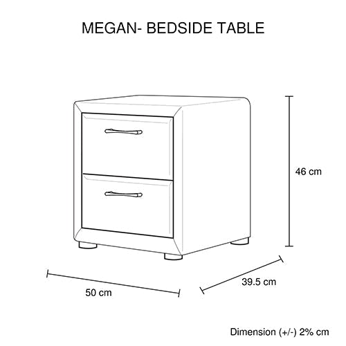 Modern Nightstand with 2 Drawers & Upholstered Fabric Storage - Light Grey Bedside Table for Bedroom, Living Room, or Office Organization