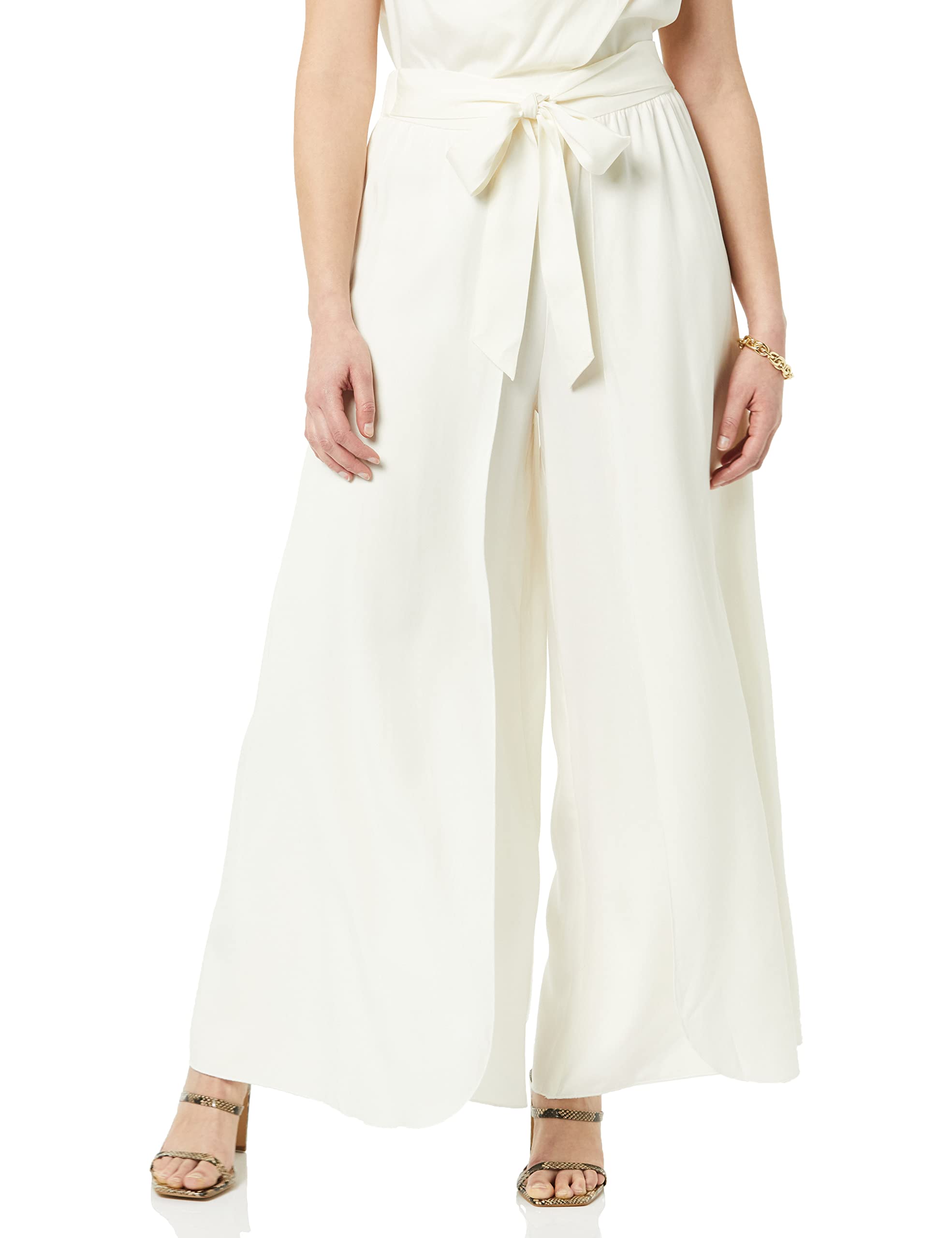 TEREA Women's Shay Wide Leg Layered Pants - Comfortable High Waist Flowy Trousers for Work, Office & Casual Wear