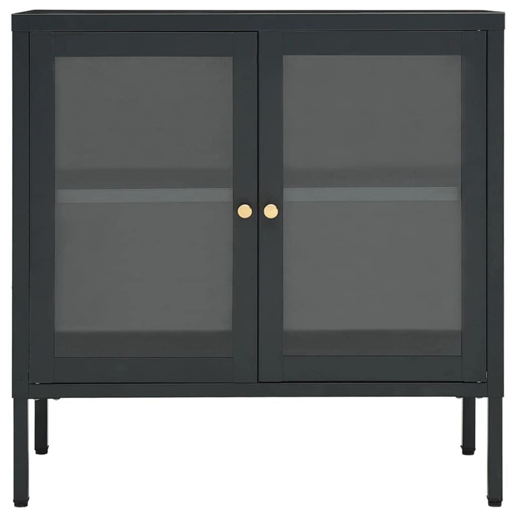 Freestanding Storage Cabinet with Glass Doors - 27.6