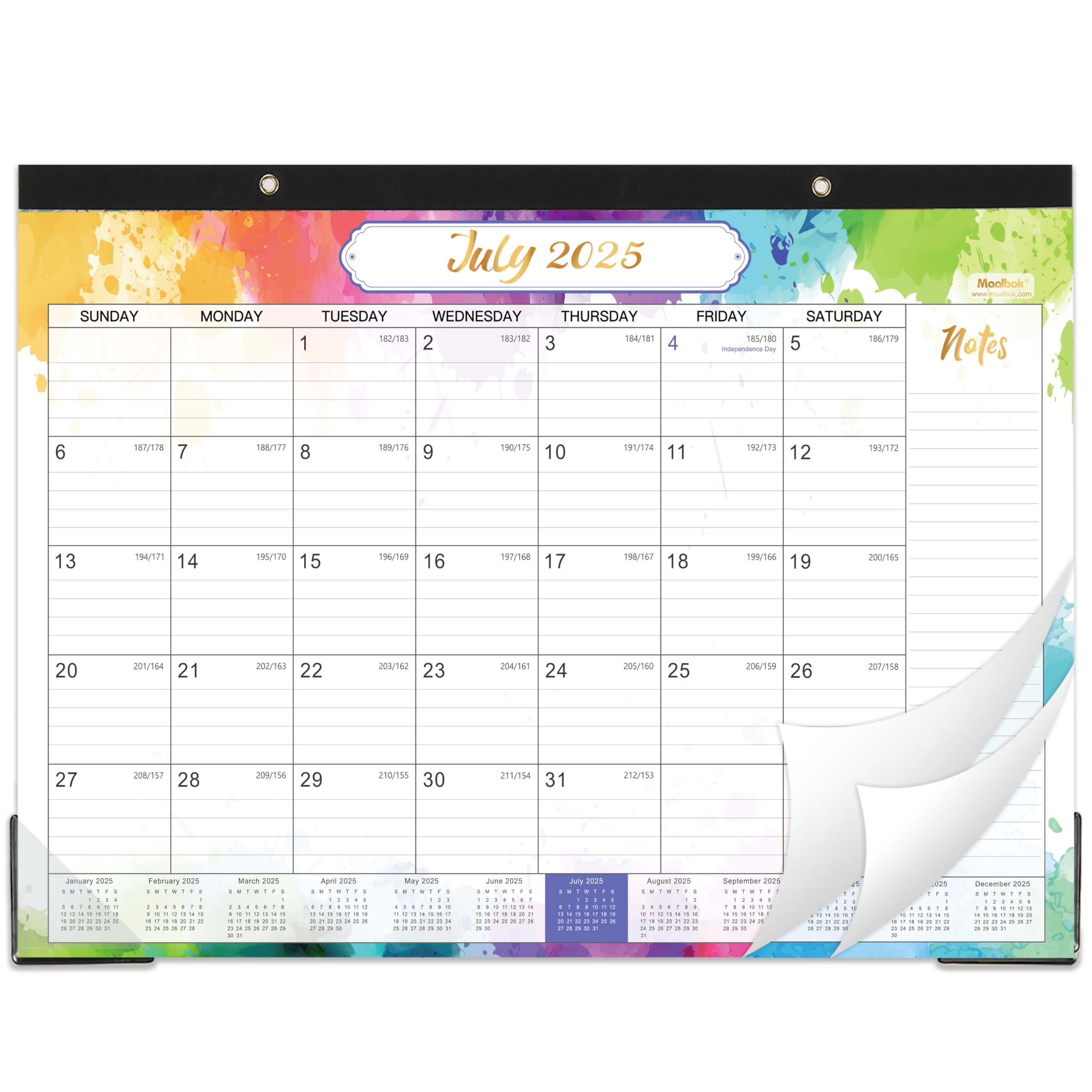 2025-2026 18-Month Desk Calendar | July 2025 - June 2026 | 14.6