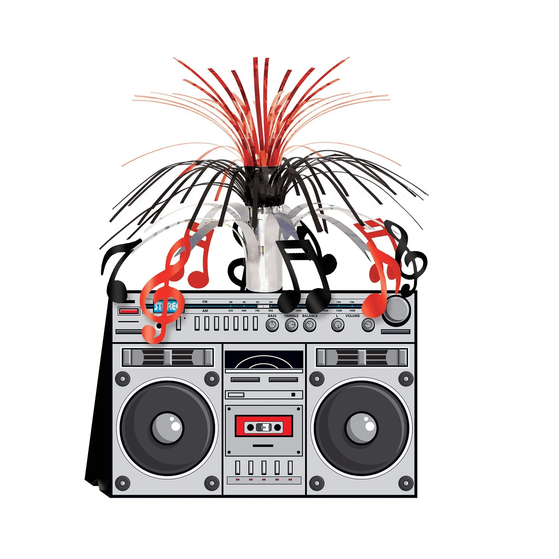 12 Pack Beistle Boom Box Party Centerpiece - Fun Retro Music Theme Decor for Birthday, Graduation & Dance Parties - Perfect for Table Decorations & Photo Backdrops