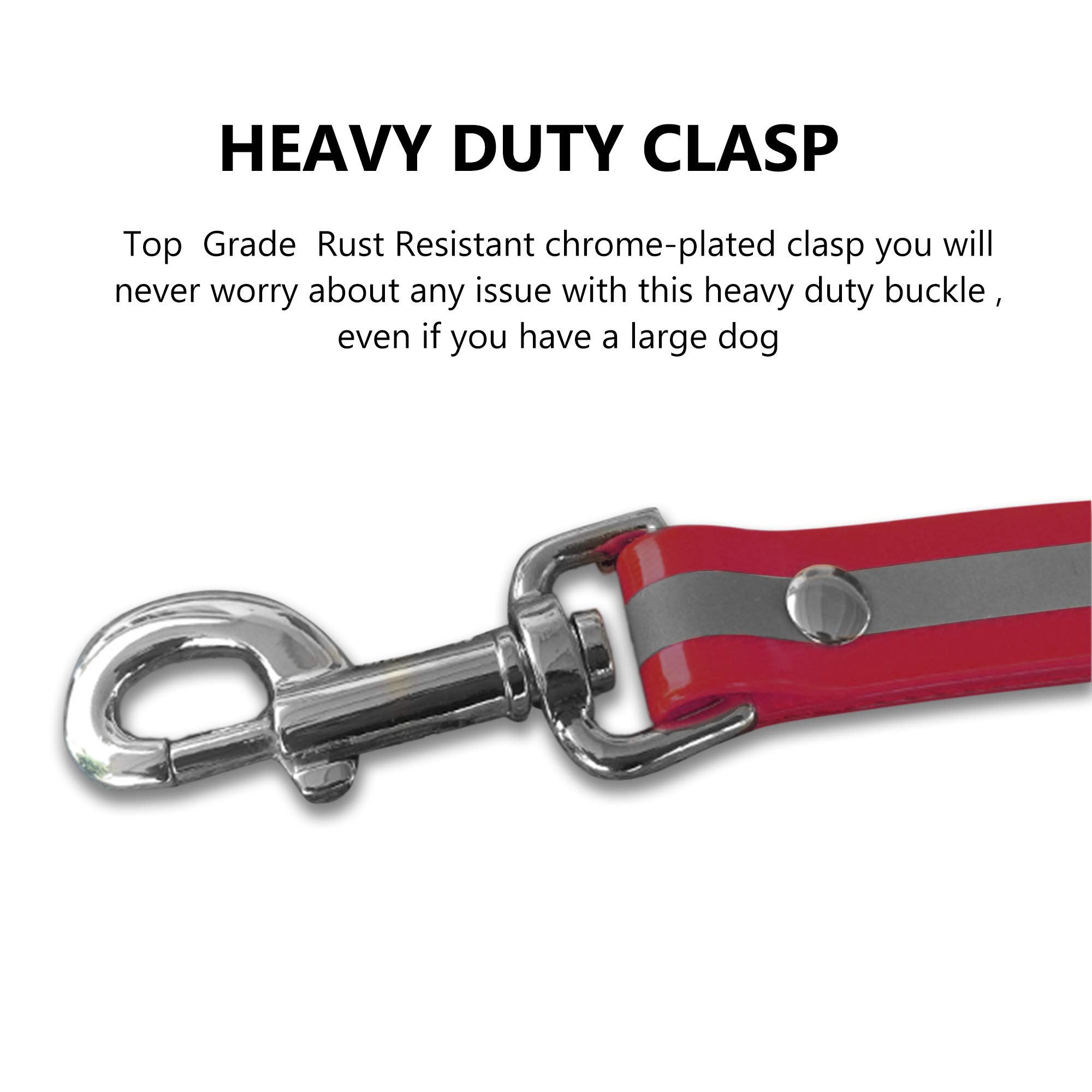 Regal Dog Products 5ft Reflective Dog Leash - Strong & Lightweight Pet Lead with Easy Collar Hook for Small, Medium, Large & XL Dogs - Perfect for Night Walks, Jogging & Outdoor Adventures (Red)