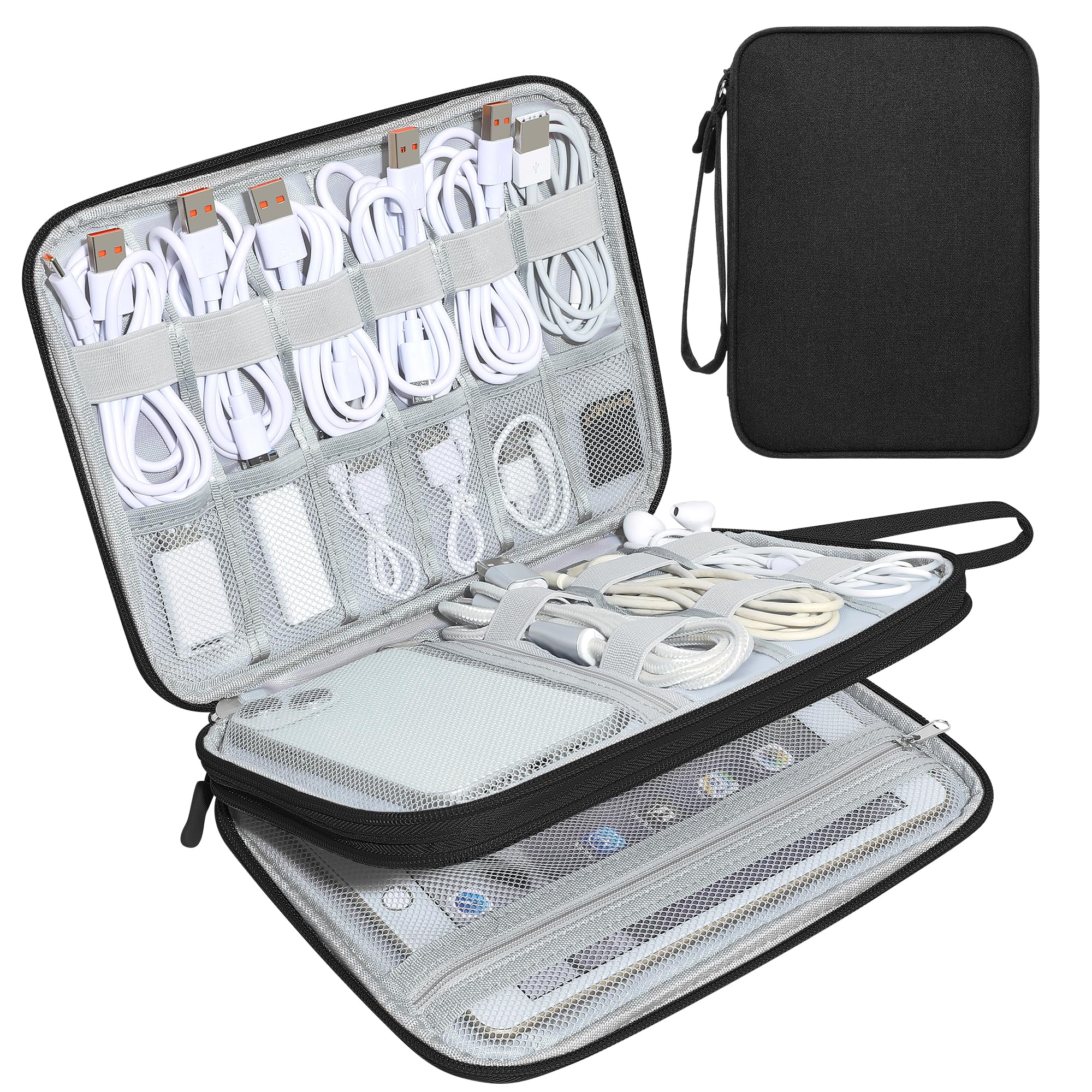 CILLA Electronics Organizer Travel Case - Compact Cable & Cord Organizer for Charger, Phone & Accessories - Perfect for Travel, Office & Home Organization