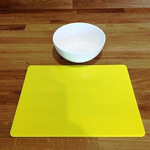Premium Yellow Rectangular Placemats Set of 8 - Large Size Waterproof Dining Table Mats for Home, Restaurant & Party Use - Durable & Easy Clean Place Settings