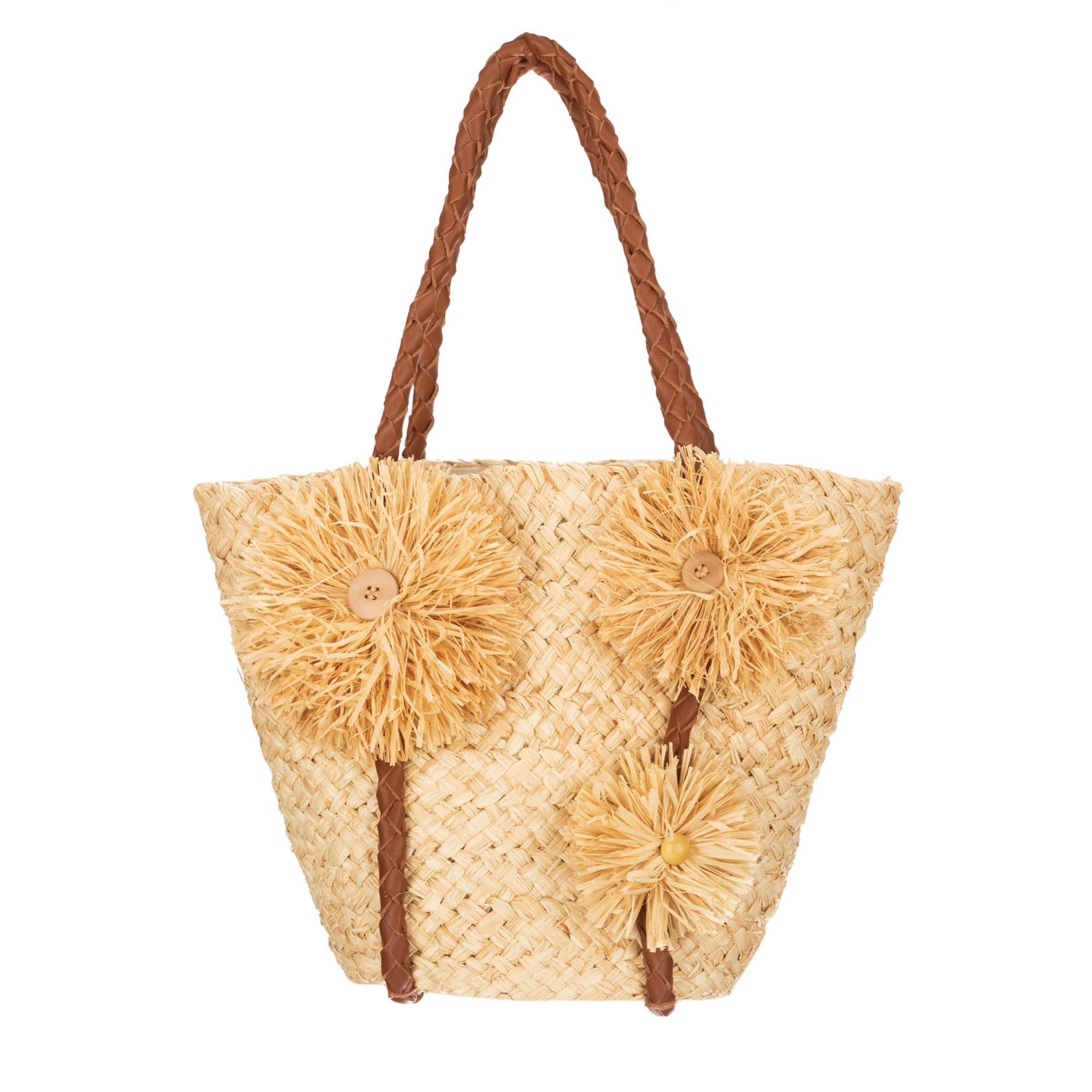 Blissful Straw Handbag with Embellishments - Perfect for Beach Outings, Summer Vacations & Boho Fashion