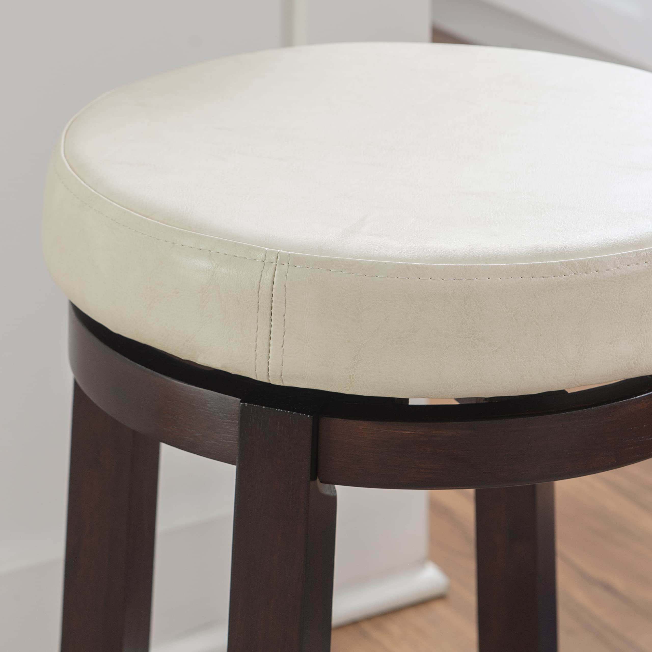 Linon Maya Rice 24 Inch Counter Height Bar Stool with Back Support - Modern Kitchen Island Stool for Dining, Breakfast Nook & Home Decor