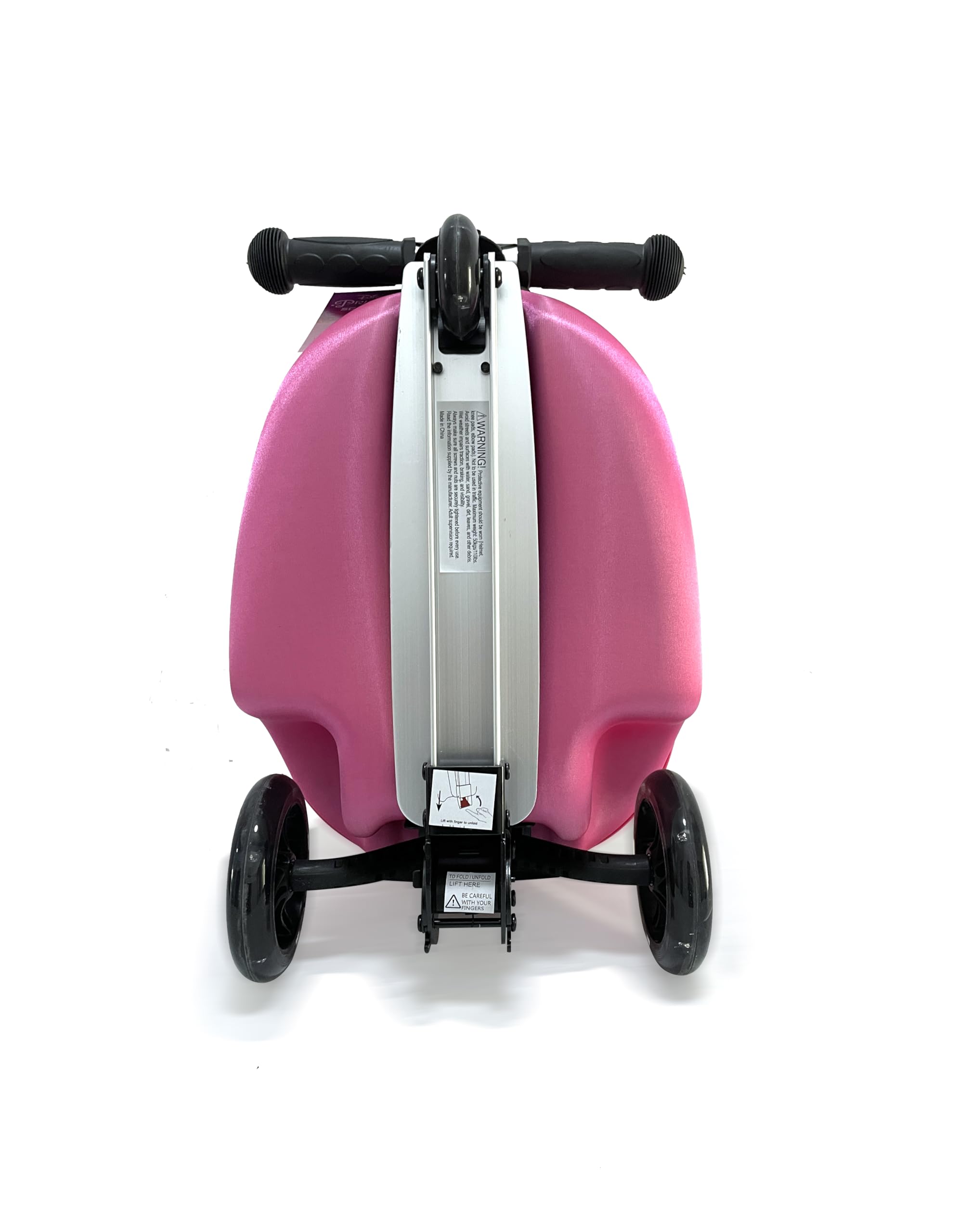 Disney Princess Ride-On Suitcase for Girls - 18 Inch Lightweight Kids Luggage with Scooter - 4 Inch Wider Non-Slip Standing Deck (Supports 11lbs Luggage & 100lbs Scooter Weight) - Perfect for Travel, Airport Adventures & Fun Rides at Home