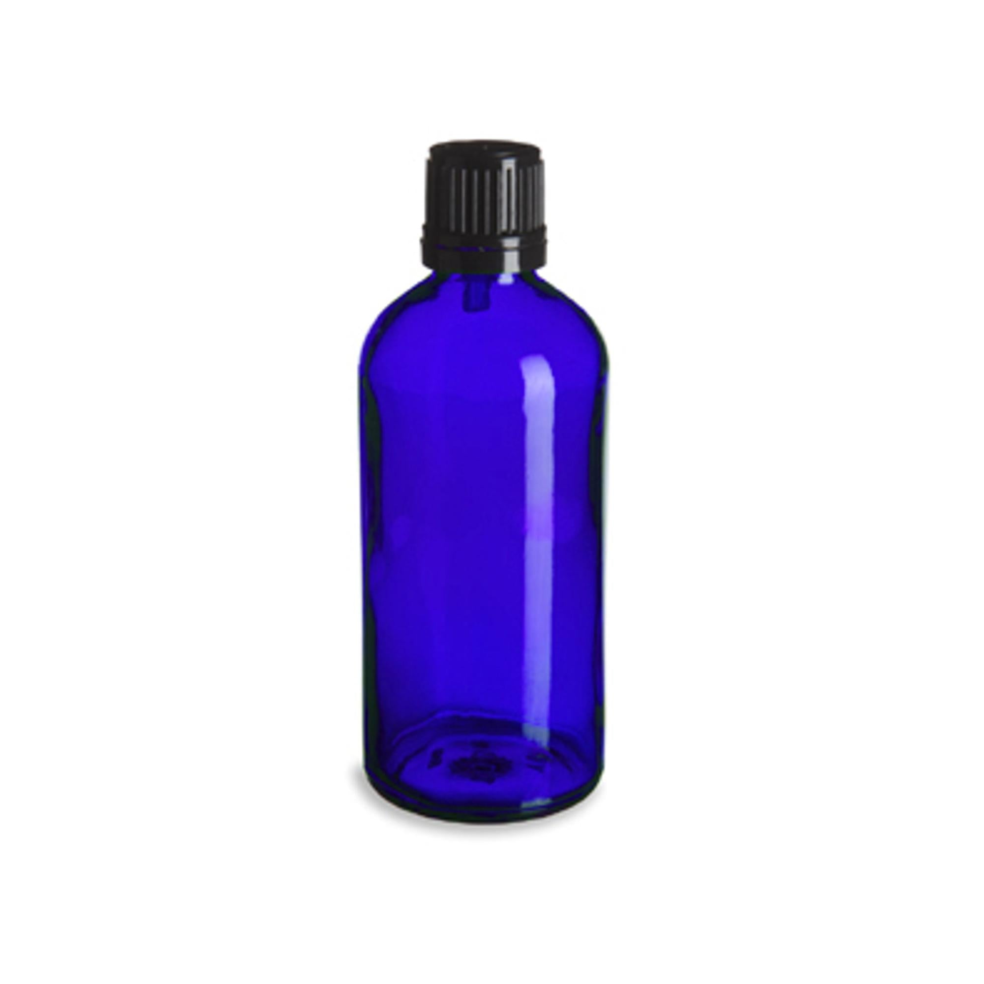 Premium Cobalt Blue Glass Bottle with Black Dropper Cap - 100ml (3.4oz) Essential Oil Bottle for DIY Aromatherapy, Perfume Making & Skincare Storage