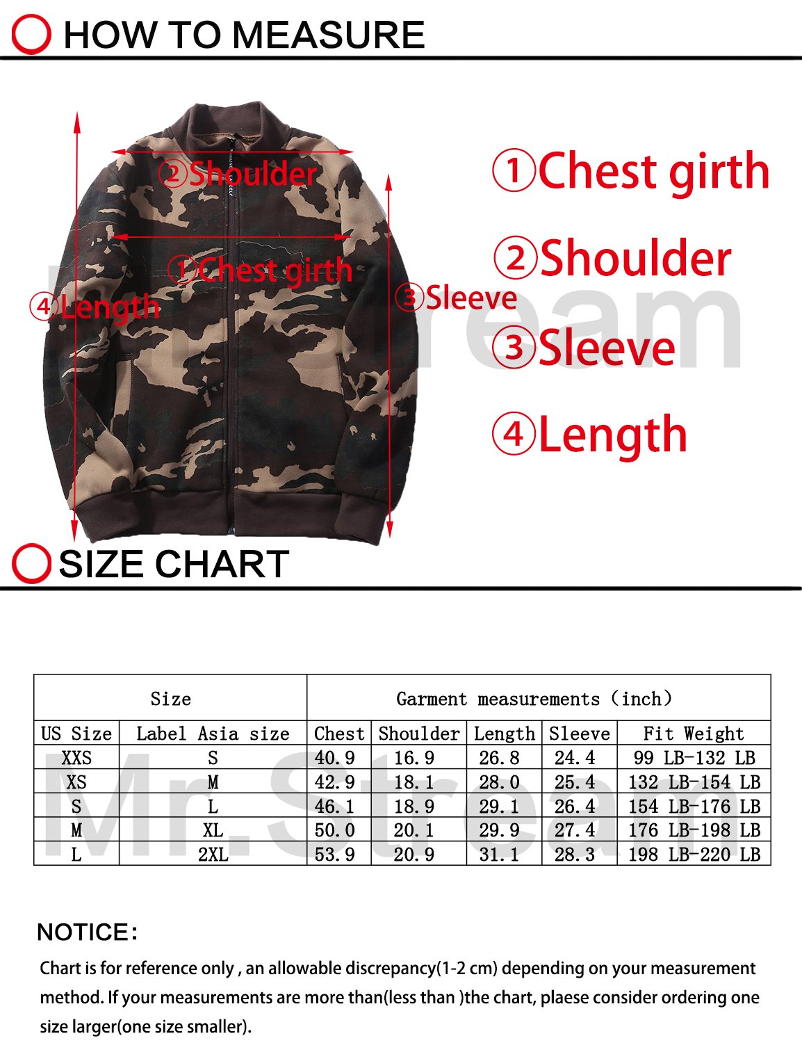 Mr.Stream Men's Winter Camouflage Fleece Jacket - Waterproof Outdoor Hunting Coat with Zip Front & Drawstrings for Hiking, Camping & Cold Weather Activities