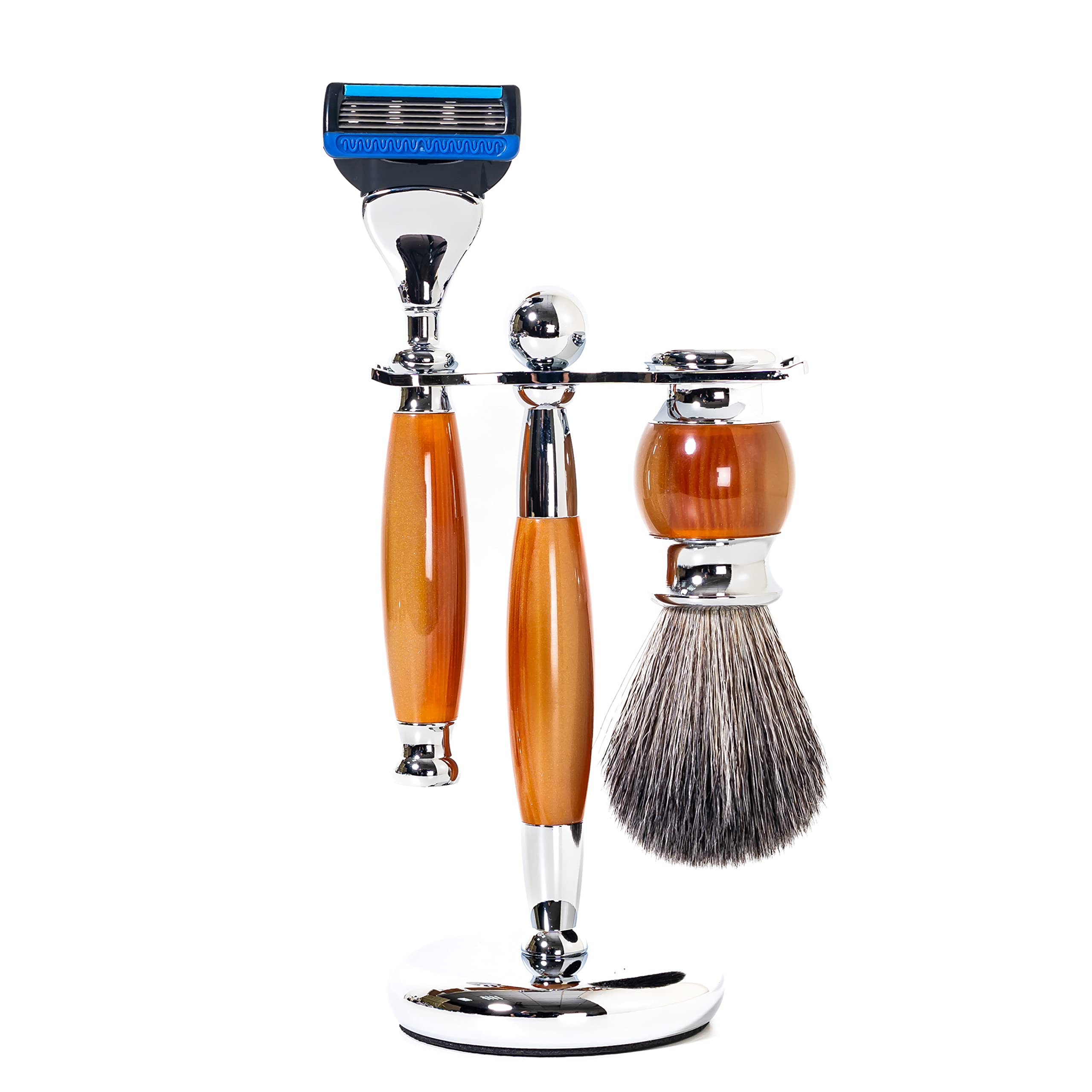 Premium 5-Blade Safety Razor Set for Men - 4-Piece Luxury Grooming Kit with Alloy Handle, Perfect Gentleman's Shaving Gift Set | Ideal for Daily Shaving, Travel & Special Occasions