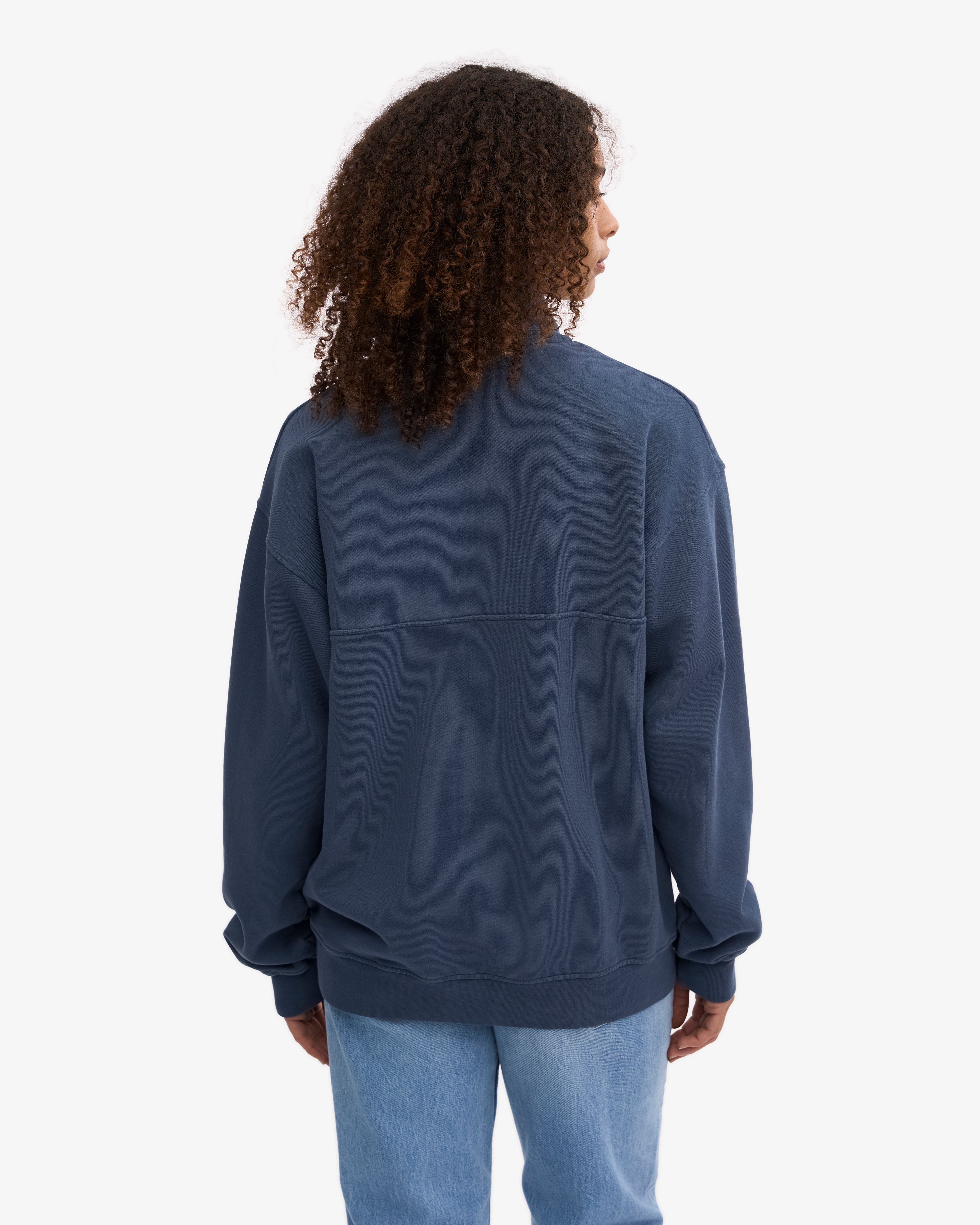 Organic Quarter Zip Sweatshirt for Men - Soft & Comfortable Pullover in Petrol Blue - Perfect for Casual Wear, Outdoor Activities & Layering in Cool Weather