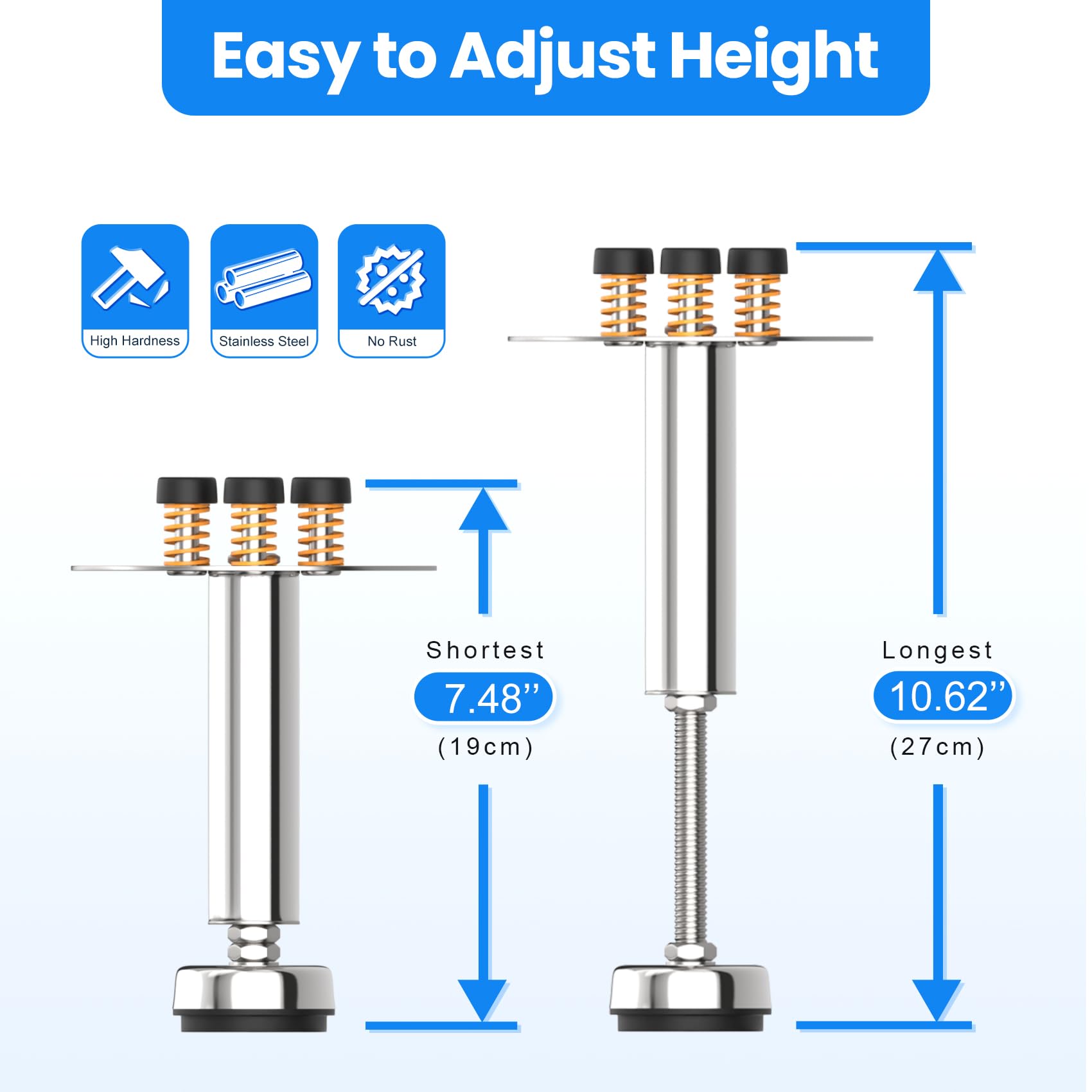 Adjustable Spring Shock Absorber Bracket for Garbage Disposal (7.48-10.62 inch/19-27cm) - Heavy Duty 440lbs Capacity, Stainless Steel Noise Reduction Kit - Perfect for Kitchen Sink, Dishwasher & Under Cabinet Installation