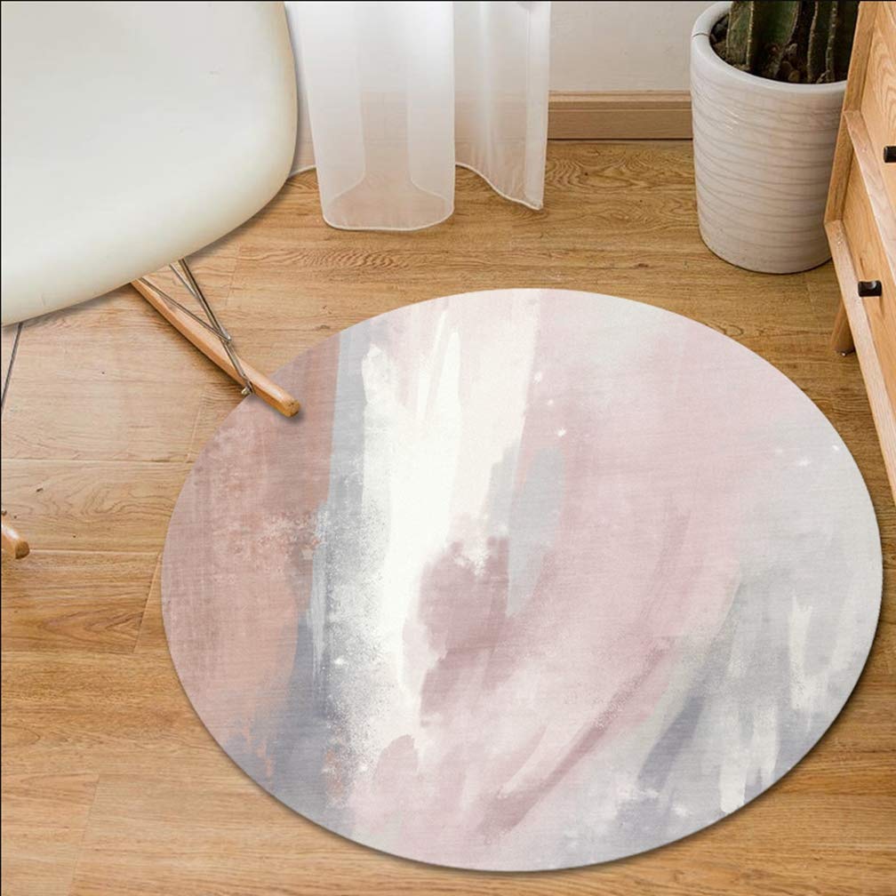 MOXIC Modern Abstract Round Area Rug 5x5 Feet - Soft Non-Slip Washable Carpet for Living Room, Bedroom, Nursery & Bathroom | Kids Play Mat, Home Decor, Nordic Style Circular Rug for Cozy Spaces