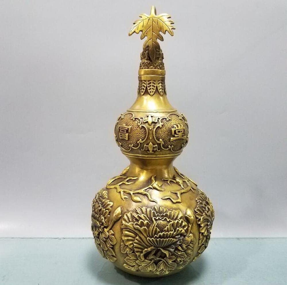 Copper Pumpkin Statue Sculpture - Feng Shui Home Decor for Living Room, Office & Garden | Handcrafted Artwork for Good Luck & Positive Energy
