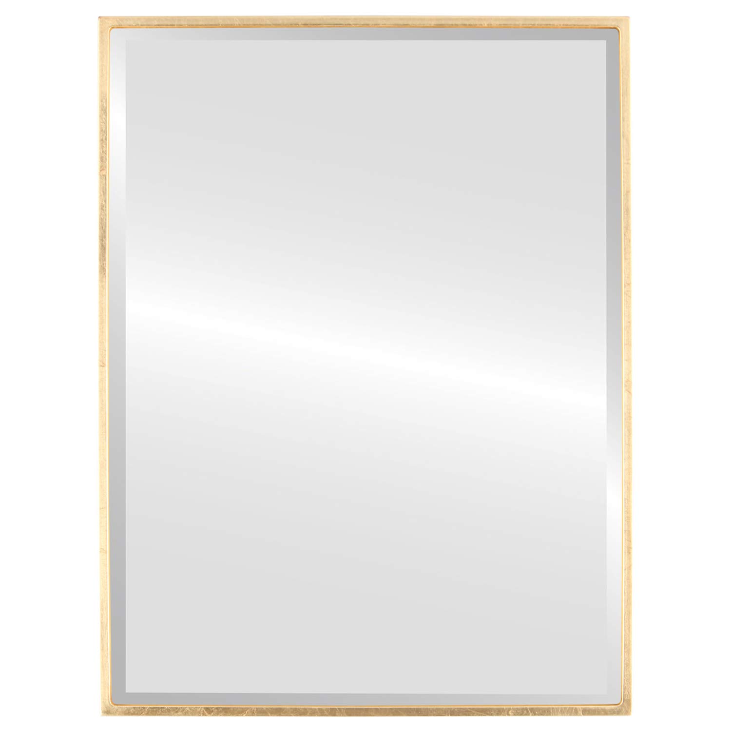 OVALCREST - 16.6x20.6 Inch Rectangular Wooden Beveled Wall Mirror with Gold Leaf Finish - Modern Home Decor for Bathroom, Vanity, Bedroom, Living Room & Hallway - Singapore Style Mirror for Elegant Interior Design