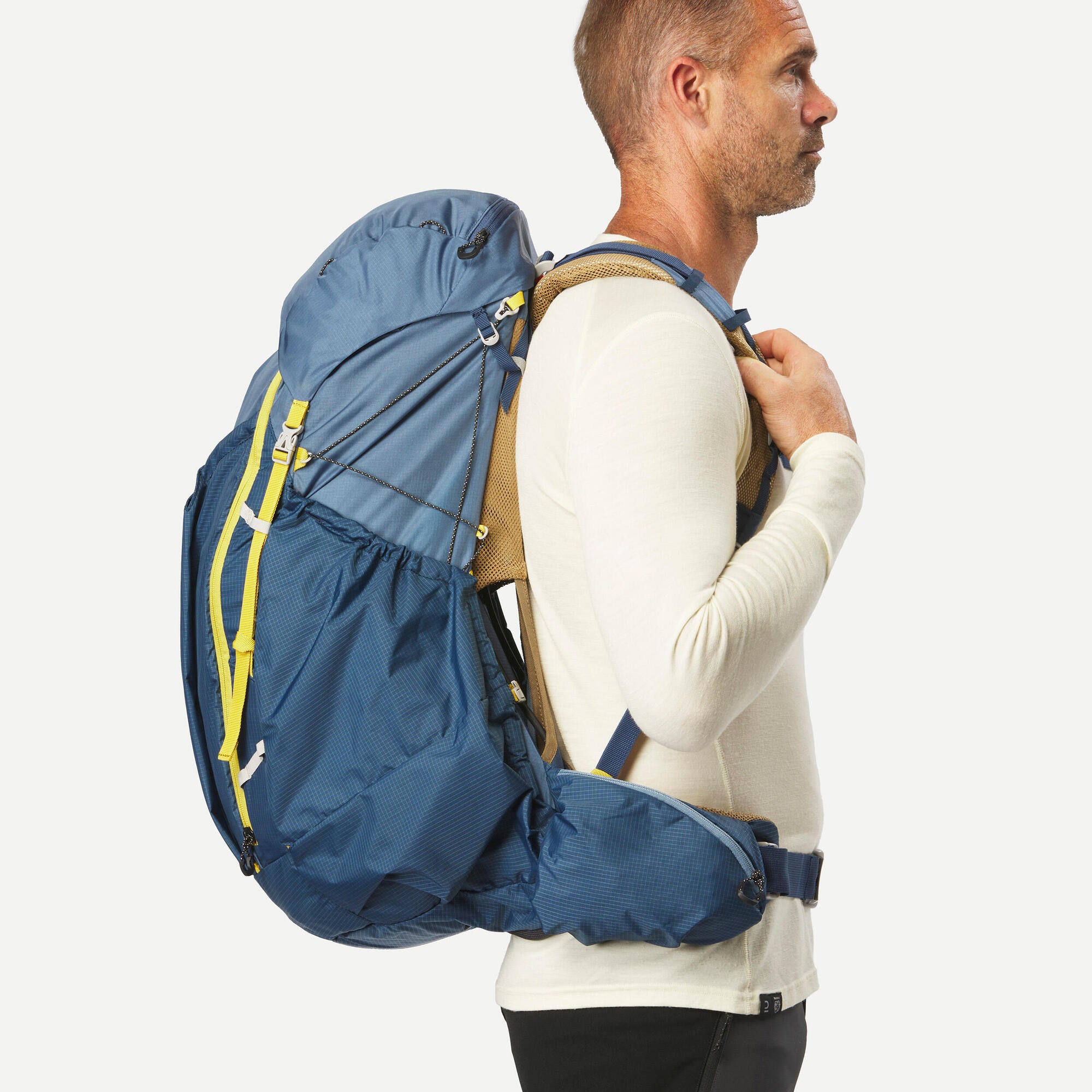 Forclaz Men's MT900 50+10L Ultralight Backpacking Pack - Lightweight Hiking Backpack for Camping, Trekking & Outdoor Adventures