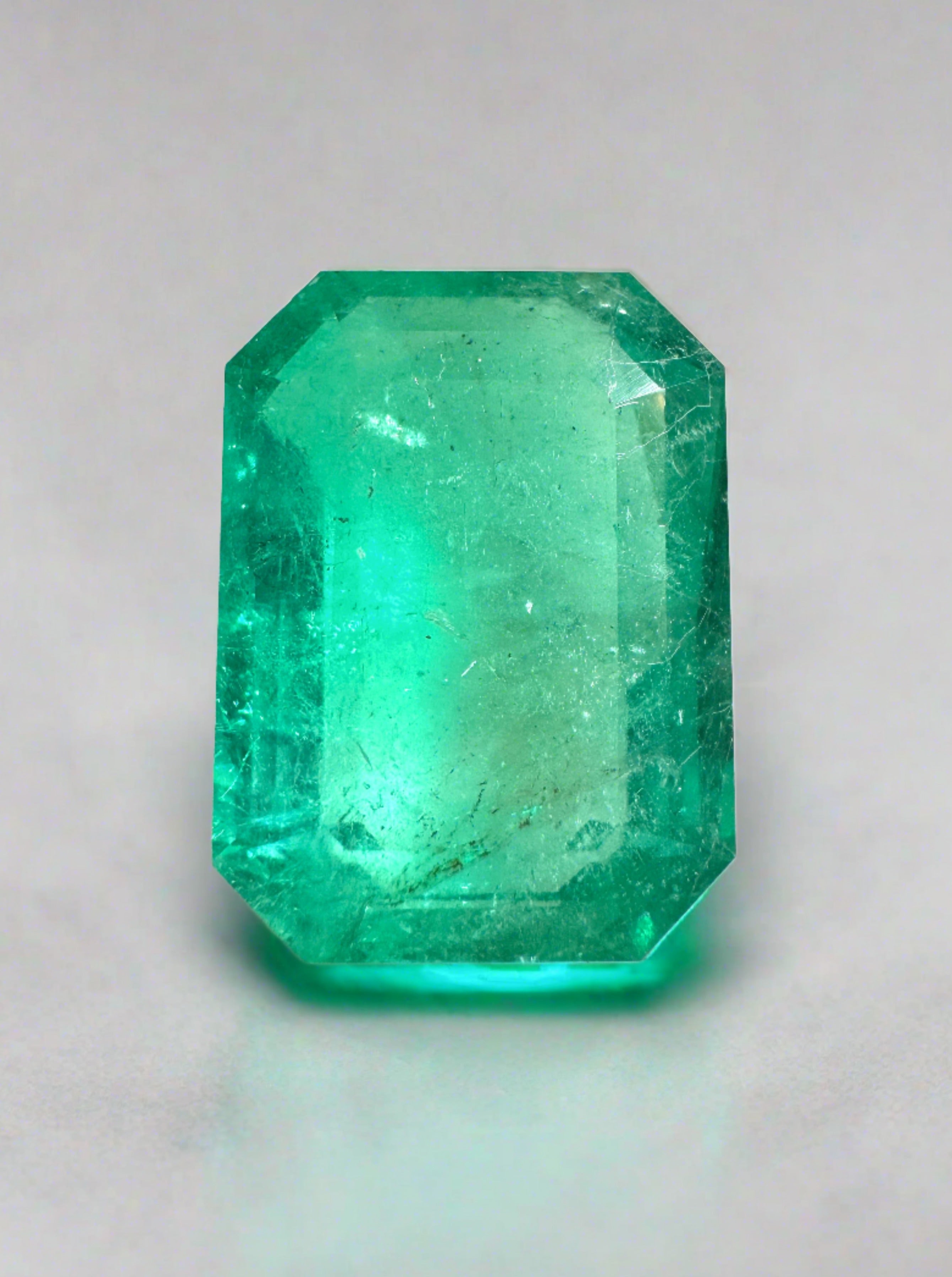 9.52 Carat Natural Loose Colombian Emerald - 15.4x11.50mm Emerald Cut Gemstone for Jewelry Making & Engagement Rings