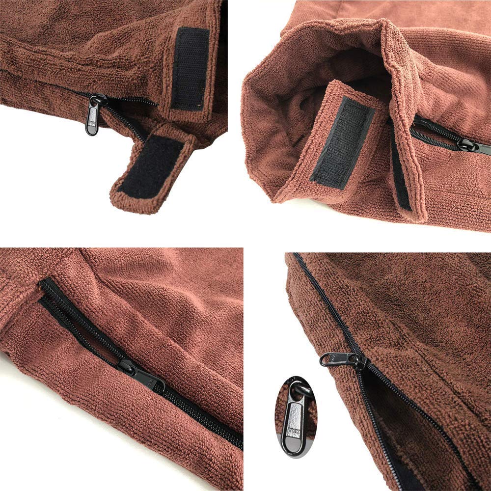 Premium Microfiber Dog Bathrobe Towel - Soft & Absorbent Brown Pet Robe (M: 82cm Length x 62cm Width) - Perfect for Post-Bath Drying, Grooming, and Spa Days at Home