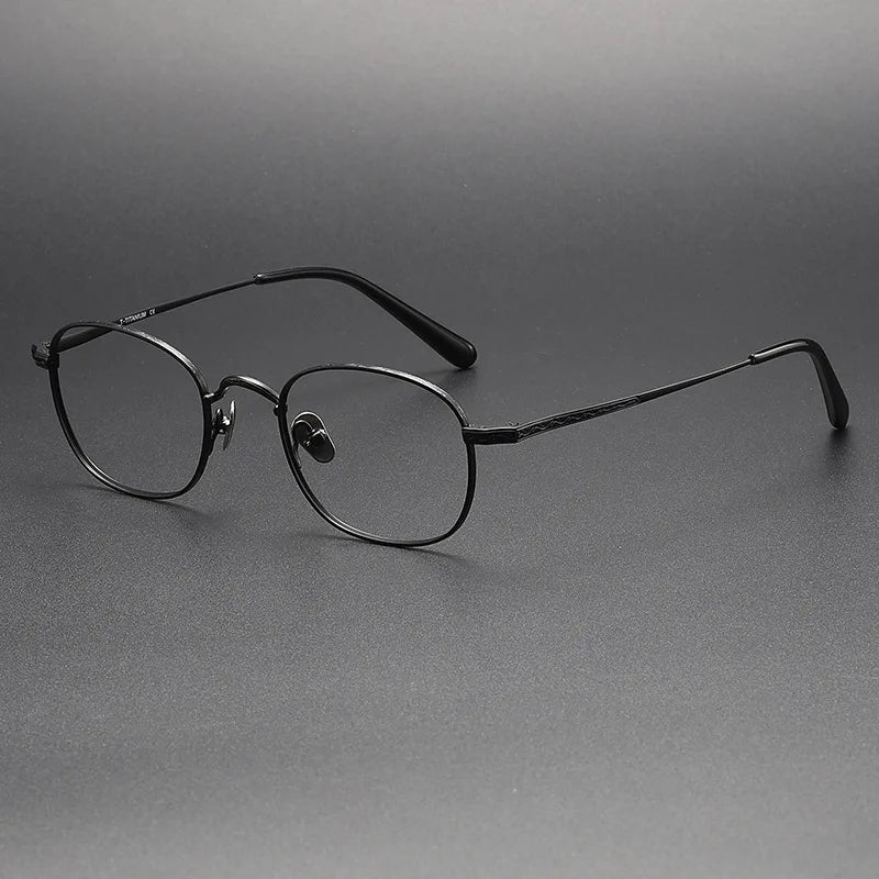 Stylish Black Titanium Oval Square Eyeglasses for Women - Lightweight Full Rim Frame - Perfect for Work, Reading & Fashion Accessories