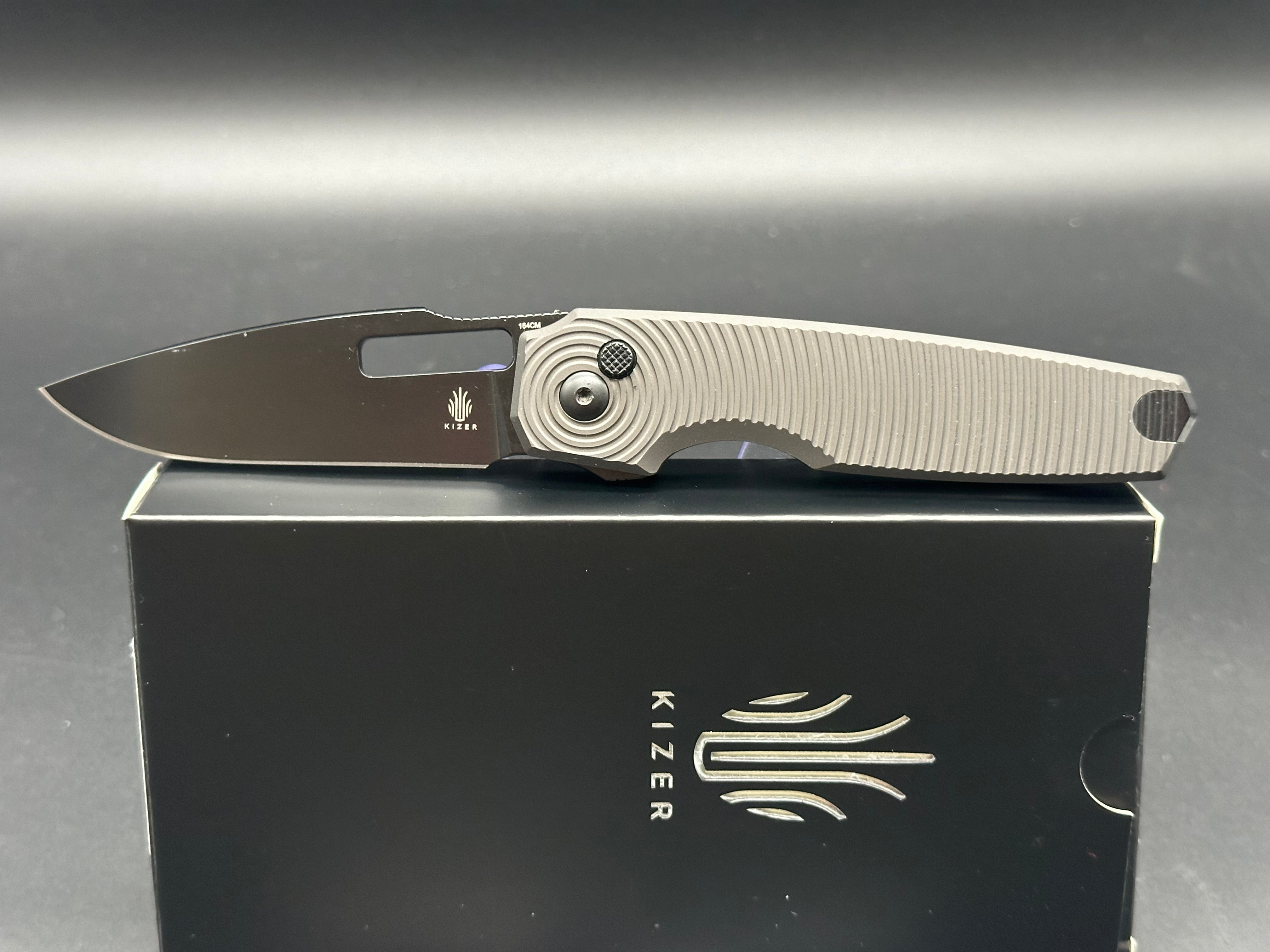 Kizer Dogfish Button Lock Folding Knife - 3.1
