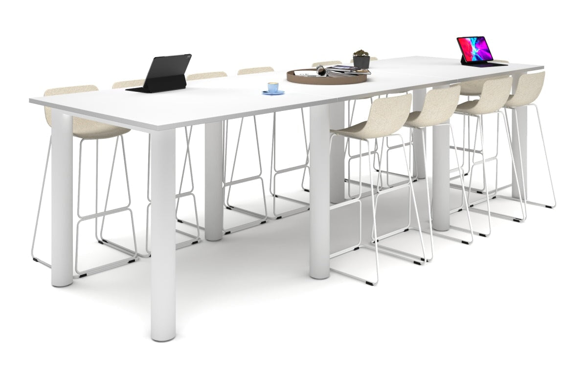 Quadro Cylinder Legs Large Counter Table 3600L x 1200W - Heavy Duty Metal Bar Table Base for Restaurants, Pubs, and Commercial Kitchens