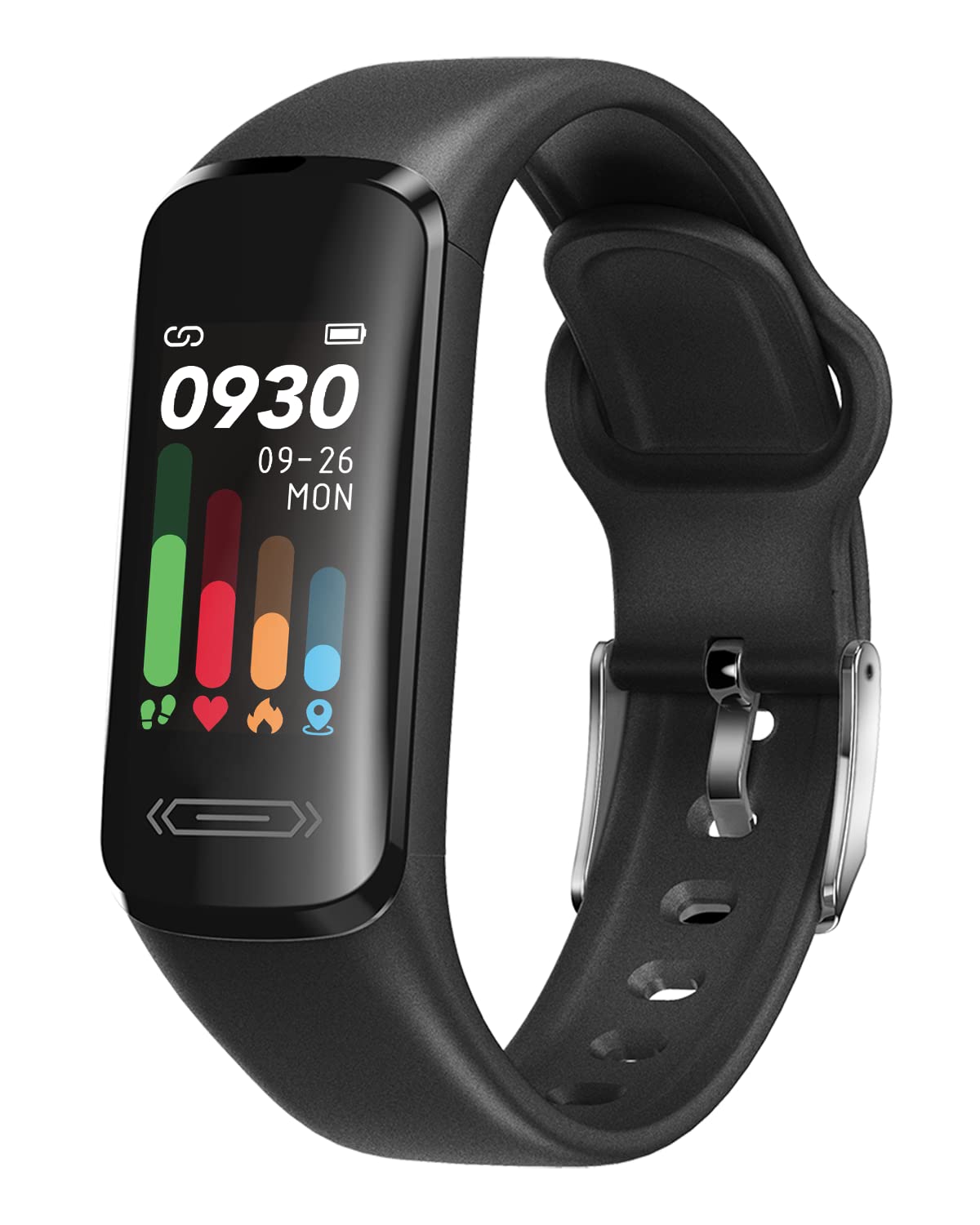 HUAKUA Fitness Tracker Watch 2023 - IP68 Waterproof Smartwatch with Heart Rate Monitor, Sleep Tracking, Step Counter & Calorie Burn - Custom Watch Faces for Men & Women (Black) - Perfect for Running, Gym Workouts & Daily Activity Tracking