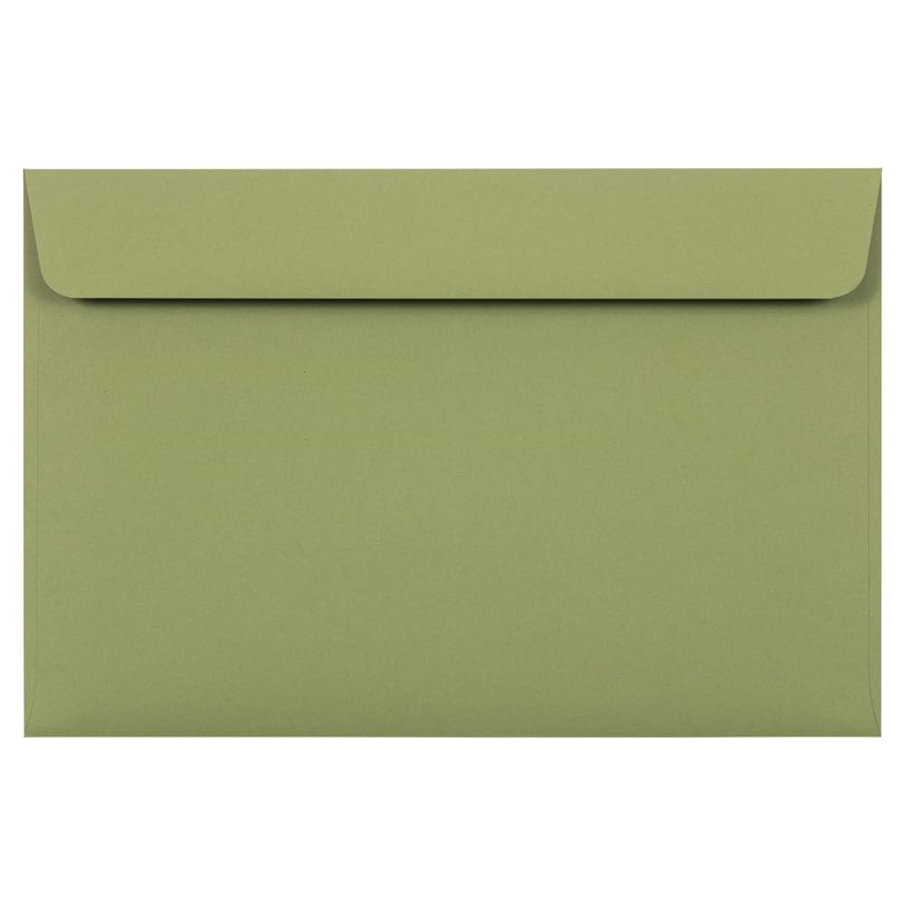 Premium 6 x 9 Olive Green Booklet Envelopes by JAM PAPER - Bulk Pack of 250 - Perfect for Wedding Invitations, Business Mailings & Greeting Cards