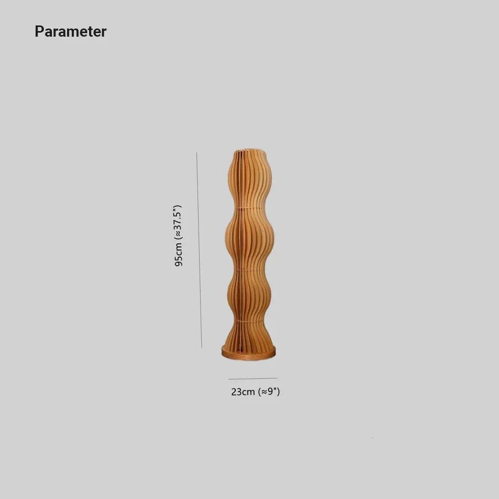 Modern Wooden Wave Sculptural Floor Lamp - Handcrafted Wood Lighting for Living Room, Bedroom & Office Decor - Unique Artistic Statement Piece for Home Interior Design