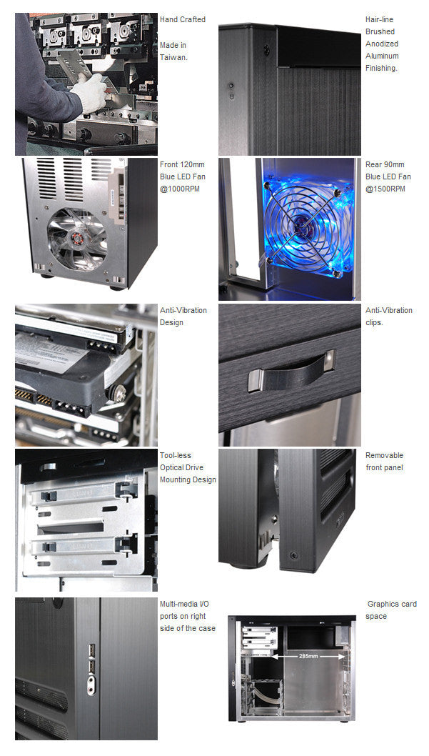 Lian Li PC-A03B Black Mini Tower Case for Micro ATX - Compact Gaming PC Build, Home Office & Workstation Setup