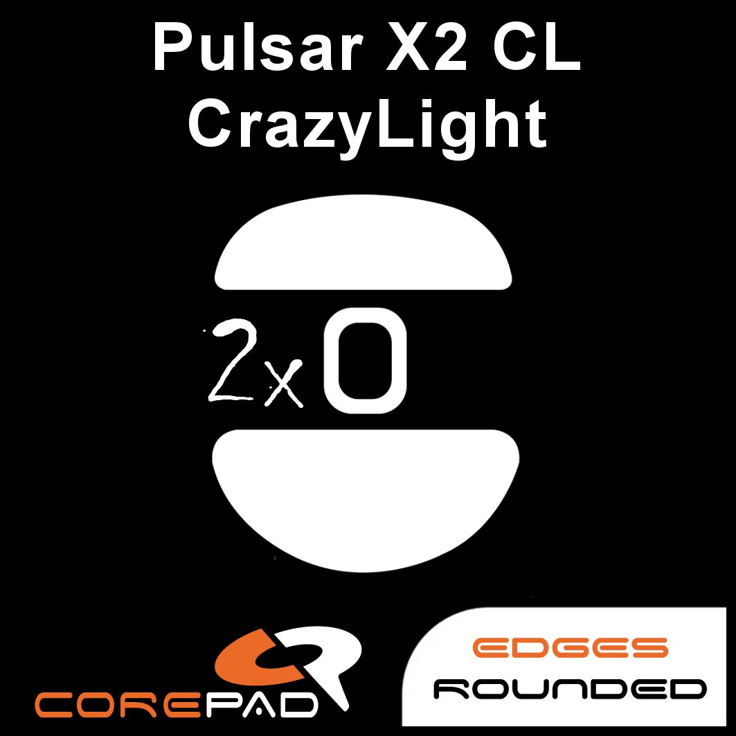 Corepad Skatez Mouse Feet for Pulsar X2 CrazyLight - Ultra Smooth Gliding Gaming Mouse Skates - Perfect for FPS, MOBA & Esports Gaming