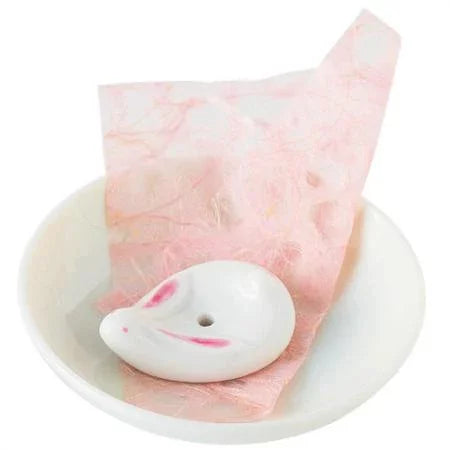Kousaido Ceramic Rabbit Incense Burner Holder & Plate - Aromatherapy Decor for Home, Meditation, and Relaxation