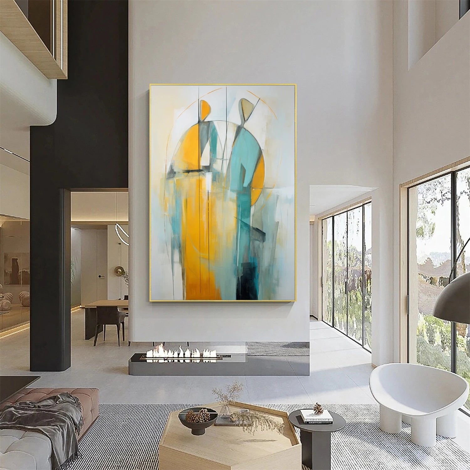 Contemporary Abstract Minimalist Wall Art Painting #CW018 - Modern Home Decor for Living Room, Bedroom & Office
