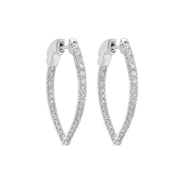 14K White Gold Diamond Earrings (1CTW) - Elegant Studs for Women, Perfect for Weddings, Parties & Special Occasions