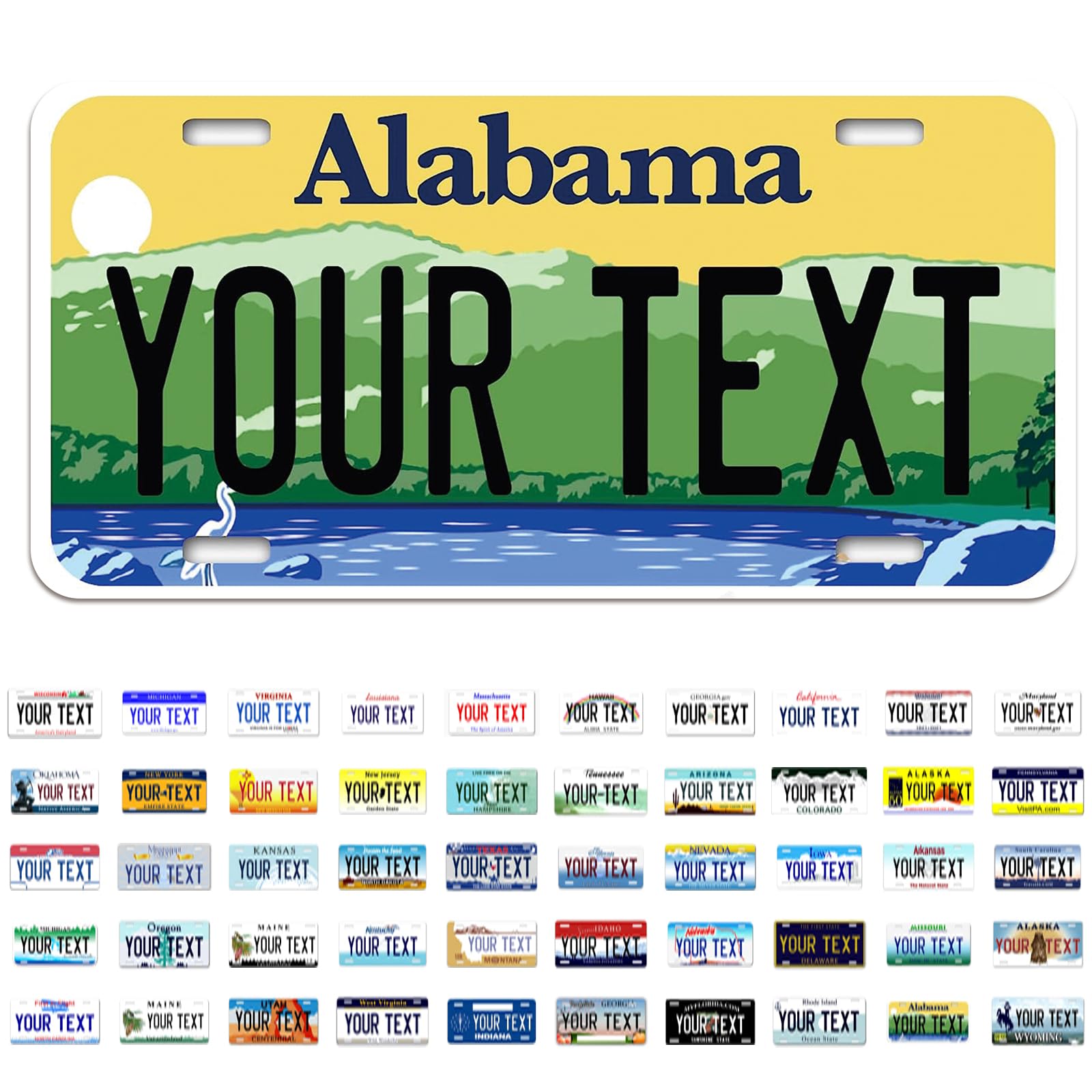 Custom Motorcycle License Plate - Personalized for All 50 States | 7x4 Inch Durable .040 Aluminum Plate for Kids Bikes, Power Wheels, Golf Carts & ATVs | Perfect for Customizing Ride-On Toys, Mini Vehicles & Unique Gifts