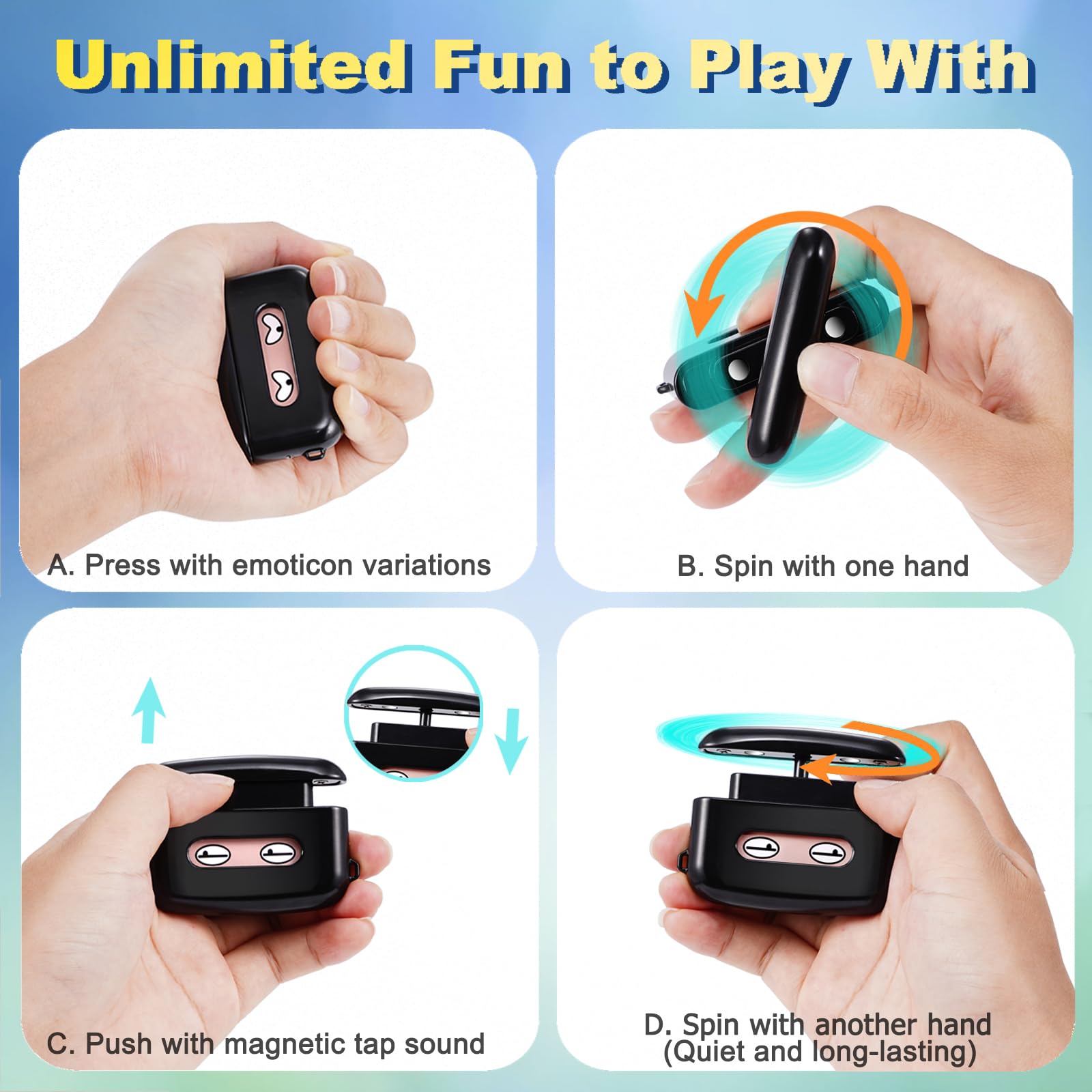 Premium Metal Fidget Spinner Toy for Kids & Adults - Stress Relief Hand Spinner for ADHD, Autism, Anxiety - Durable Desk Toy & Finger Exerciser - Perfect Gift for Boys, Girls, Teens - Great for Office, Classroom, Travel & Party Favors