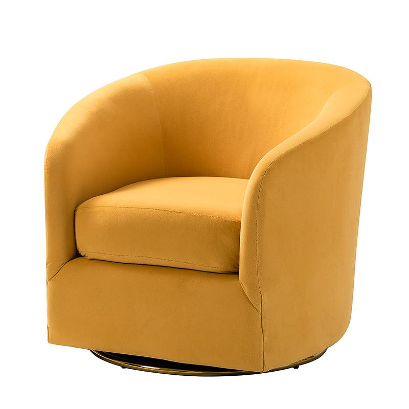 Emanuela Velvet Swivel Barrel Armchair - Modern Accent Chair for Living Room, Bedroom & Office - 360° Rotating Comfortable Lounge Chair with Soft Upholstery - Perfect for Reading, Relaxing & Home Decor