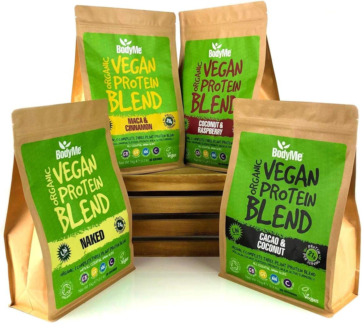 BodyMe Organic Vegan Protein Powder - Raw Cinnamon Flavor | 2.2lb (1kg) Plant-Based Protein Blend | Unsweetened with Pea, Rice & Hemp Proteins | Ideal for Smoothies, Baking & Post-Workout Recovery
