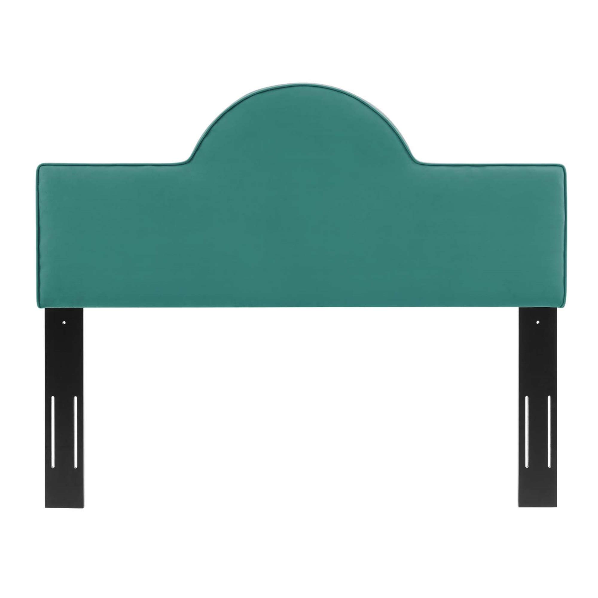 Premium Velvet Upholstered Headboard for Full/Queen Beds - Elegant Curved Design with Stain-Resistant Fabric & Adjustable Cushioning - Fits Most Bed Frames in Teal Blue - Perfect for Master Bedrooms, Guest Rooms & Luxury Apartments
