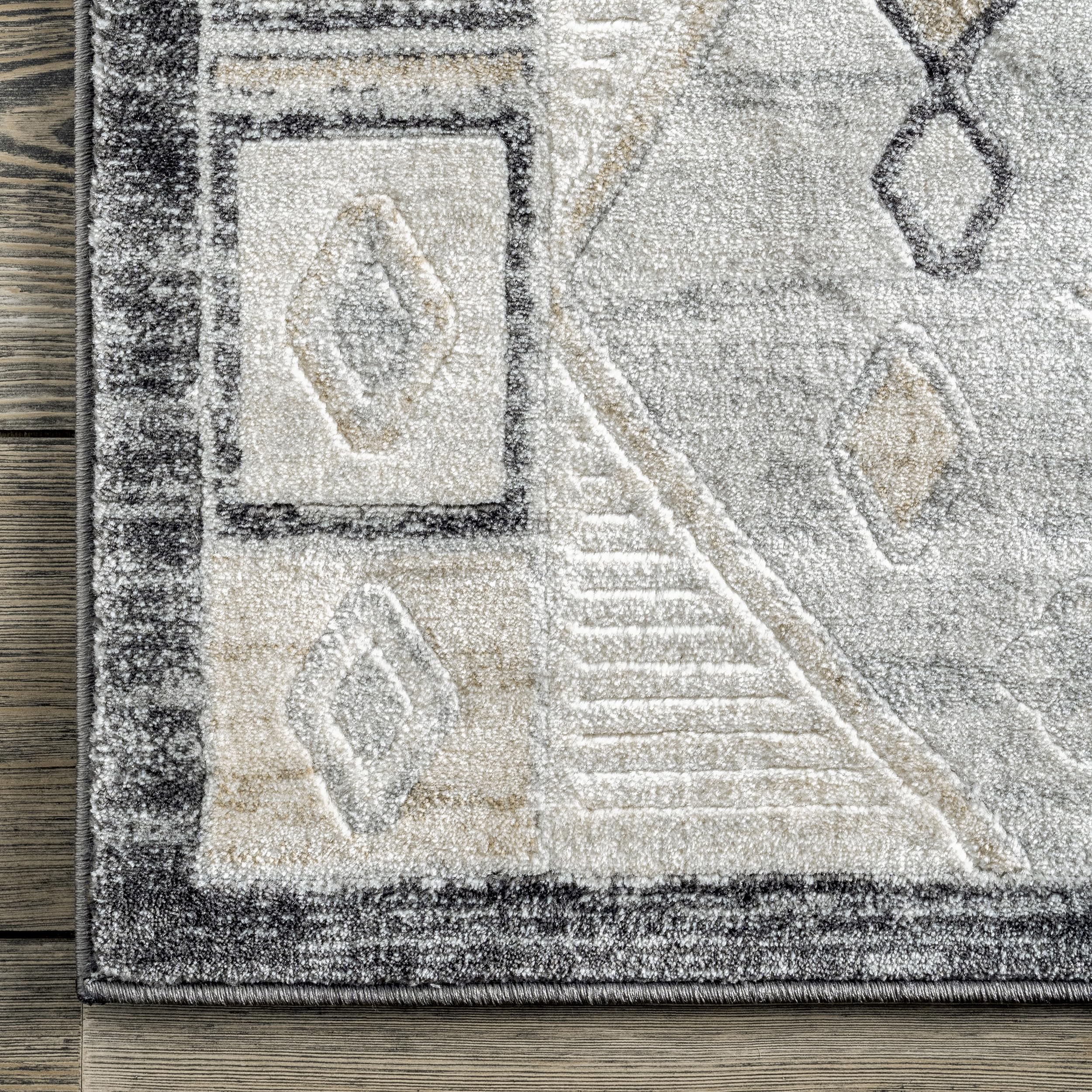 nuLOOM Hunter Tribal 5x7 Beige Area Rug - Boho Chic Living Room Decor, Bedroom Accent, Cozy Home Floor Mat