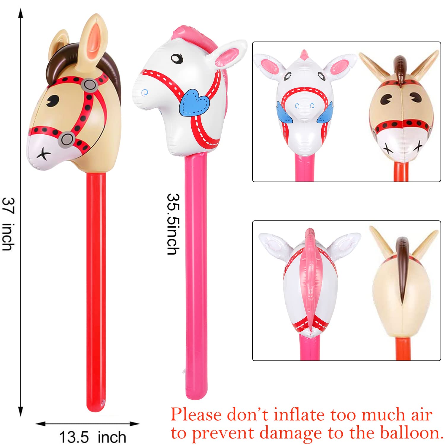 8-Piece Inflatable Stick Horse Set - 37