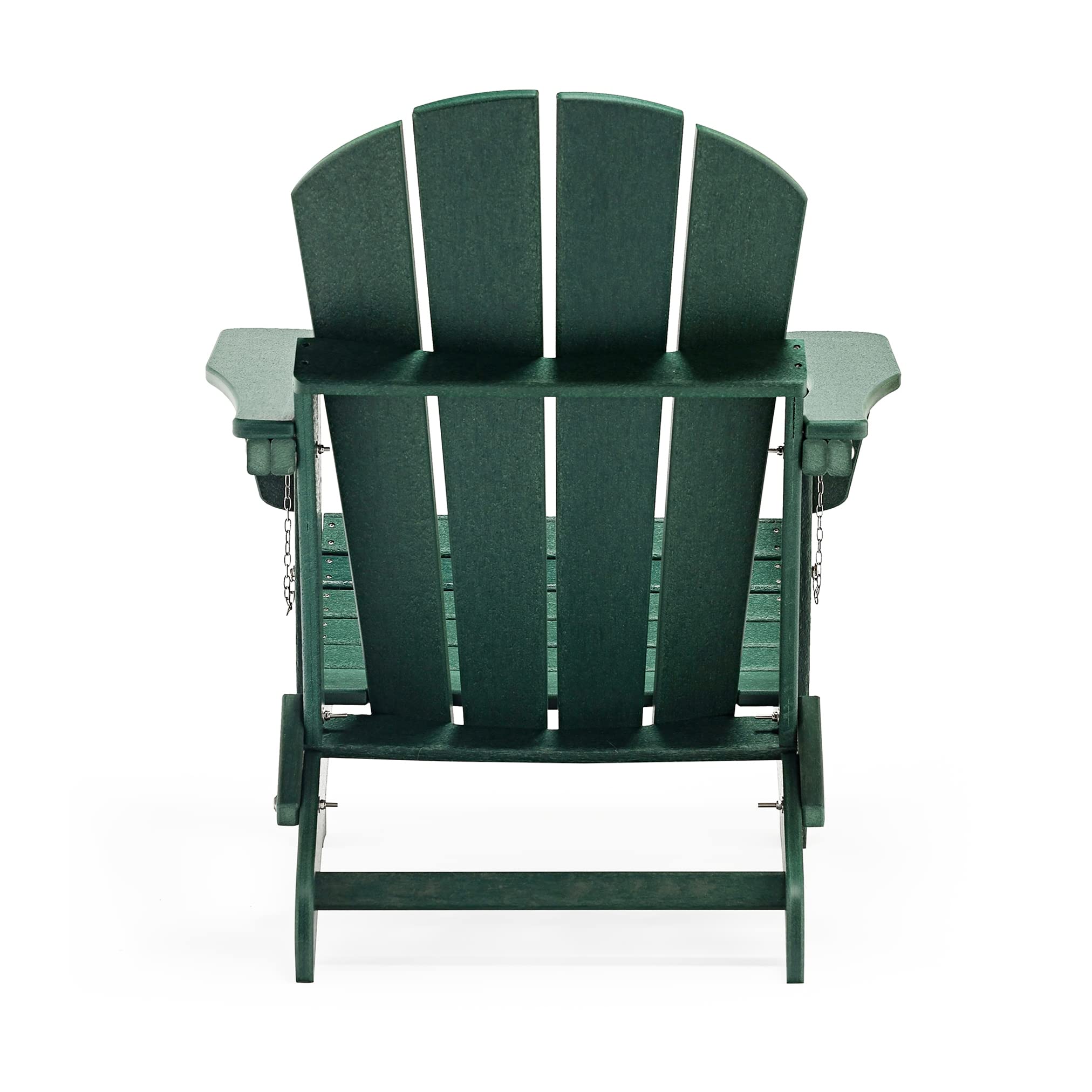 WO Home Furniture 3-Piece Adirondack Chair Set with Side Table - Outdoor Folding Chairs & End Table, Weather & UV Resistant - Perfect for Lawn, Garden, Bonfire, Balcony, Patio & Backyard Relaxation (Dark Green)