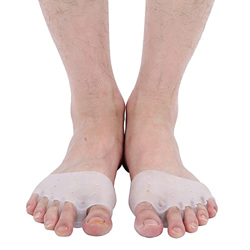 5 Pairs Metatarsal Pads & Bunion Corrector - Toe Separator Spacers for Forefoot Pain Relief, High Elasticity SEBS Foot Toe Straightener (Transparent) - Ideal for Bunions, Hammertoes & Ball of Foot Pain