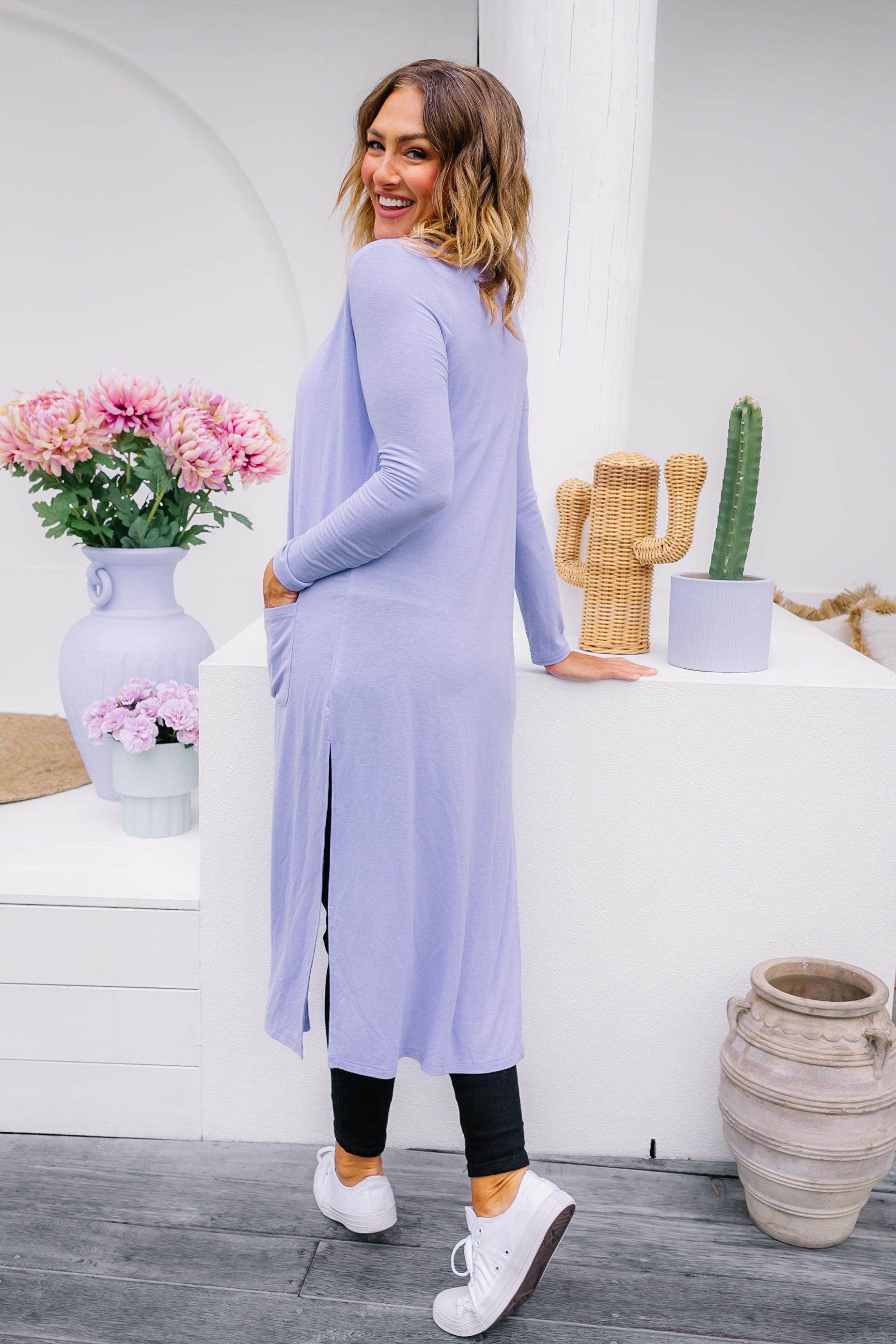Jane Cardigan in Lavender - Soft Women's Knit Sweater for Fall & Winter | Cozy Office Wear & Casual Outfits
