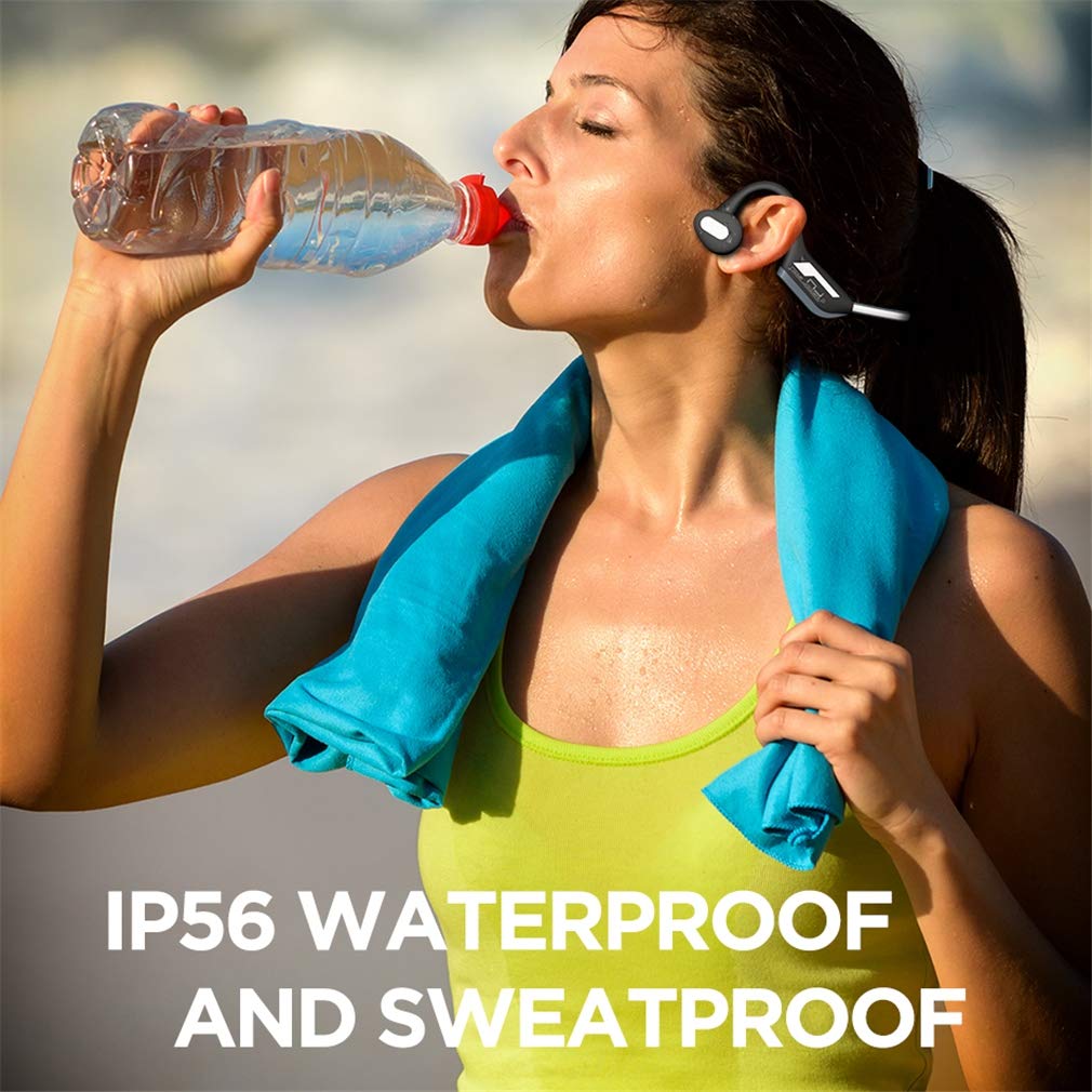 Wireless Bone Conduction Headphones Bluetooth 5.0 - IPX6 Waterproof Open-Ear Sport Headset with Built-in Mic | Perfect for Running, Cycling, Gym Workouts & Outdoor Activities