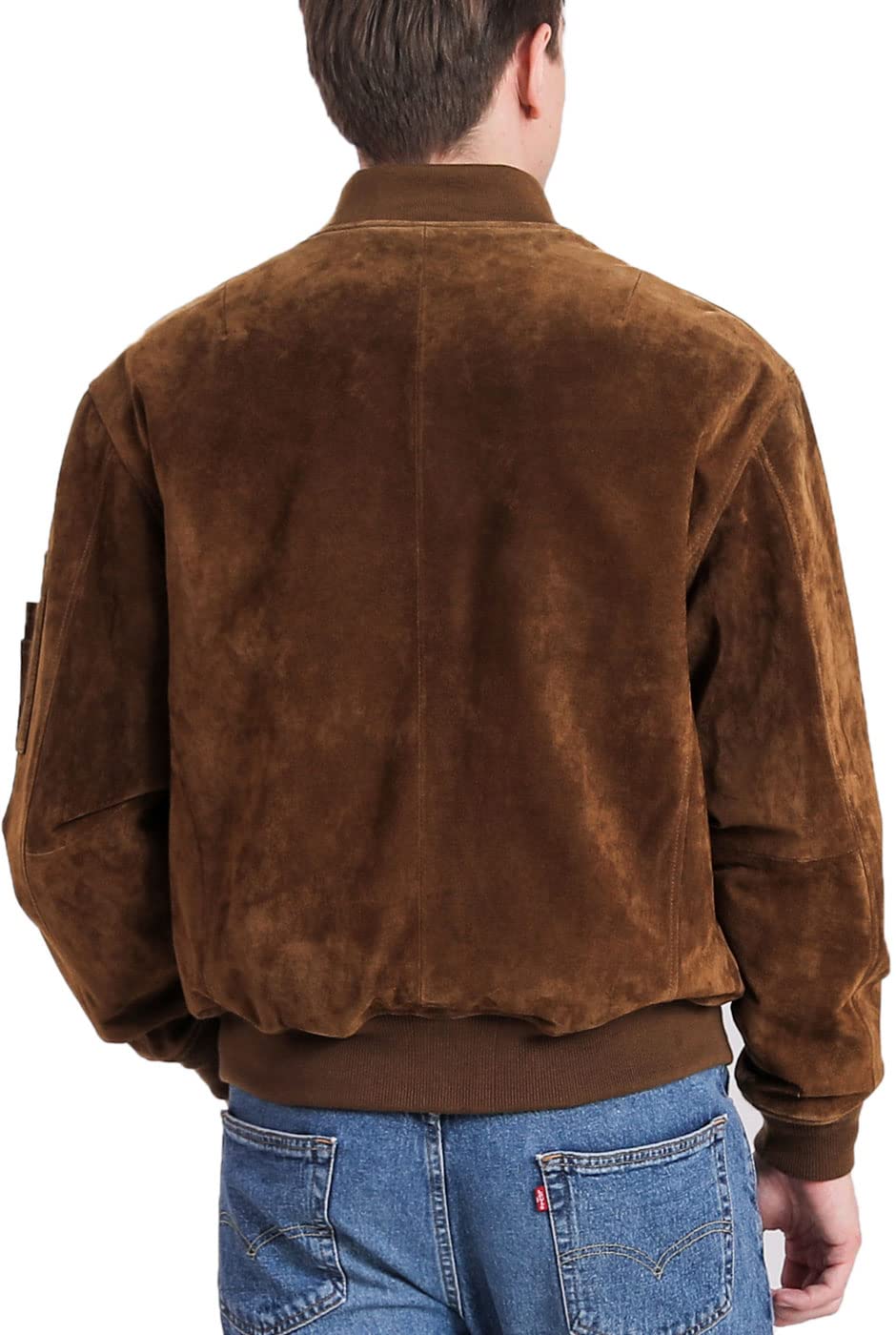 Premium Men's MA-1 Suede Leather Flight Bomber Jacket - Genuine Leather Aviator Style (Big & Tall Sizes Available) - Perfect for Casual Wear, Motorcycle Riding & Outdoor Adventures