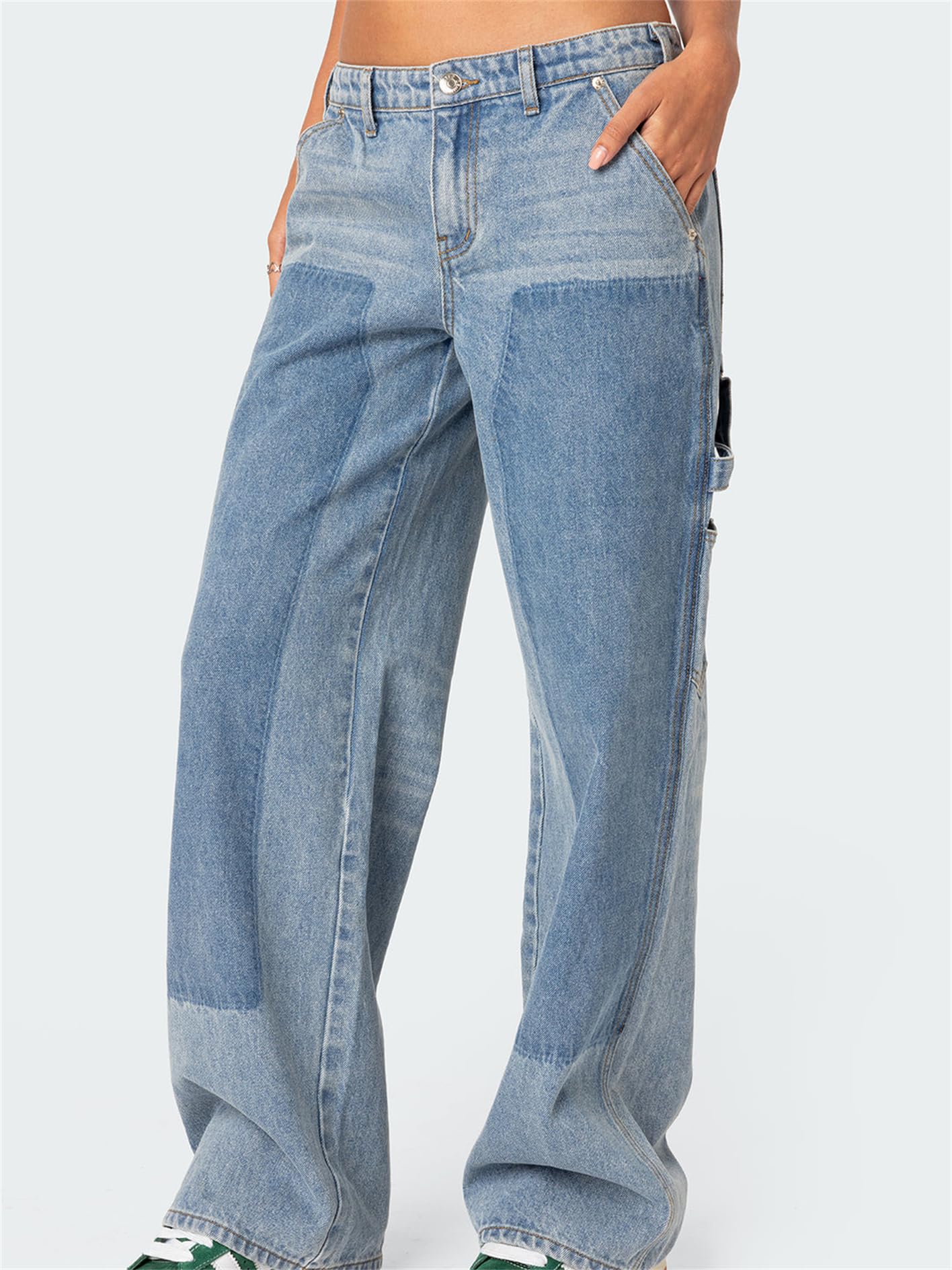 Raruxxin Women's Y2K Low Rise Baggy Jeans - Straight Wide Leg Boyfriend Denim Pants with Pockets | 2024 Vintage Blokette Streetwear | Perfect for Casual Outfits, Street Style & Retro Fashion